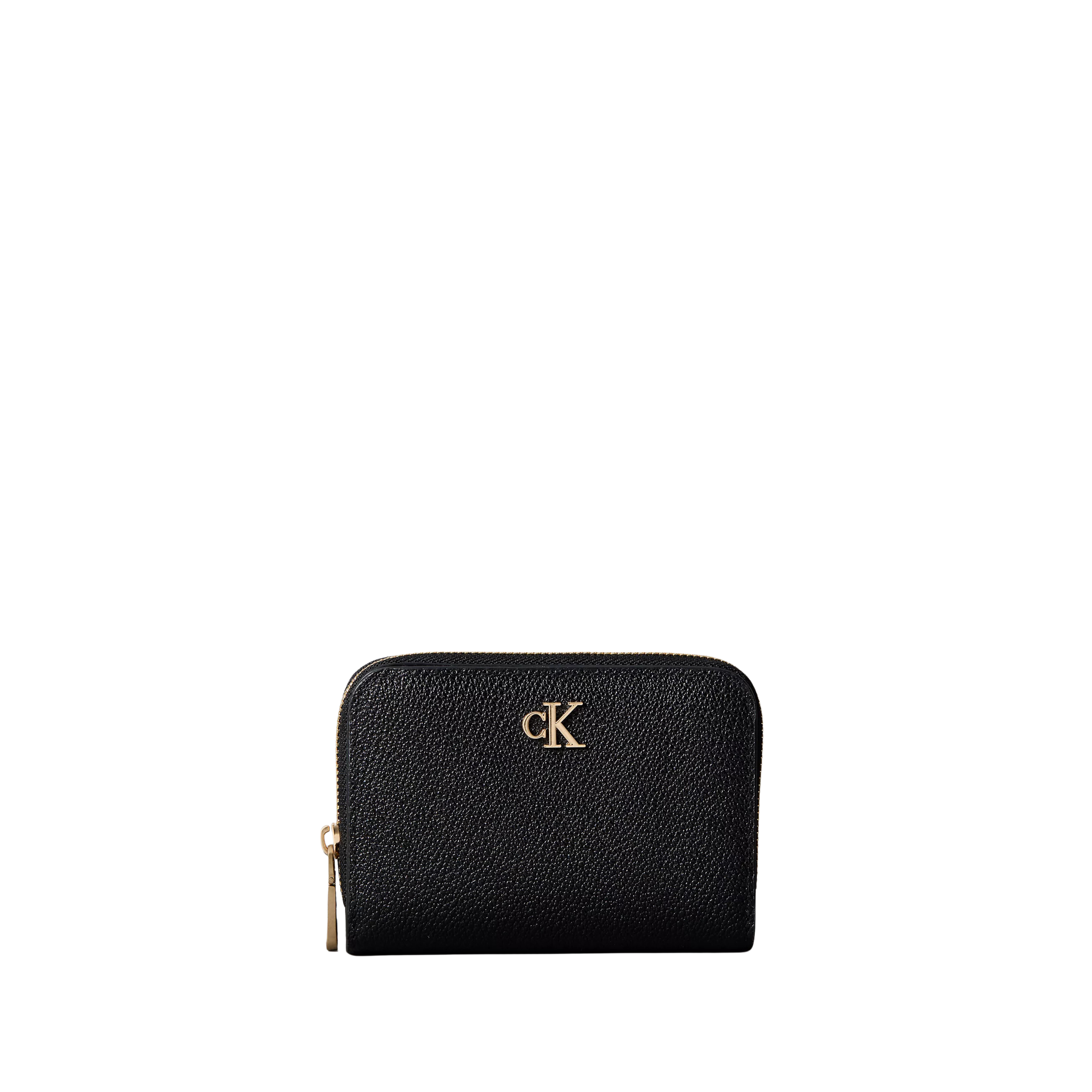 Calvin Klein Women Minimal Monogram Zip Flap Wallet - Black