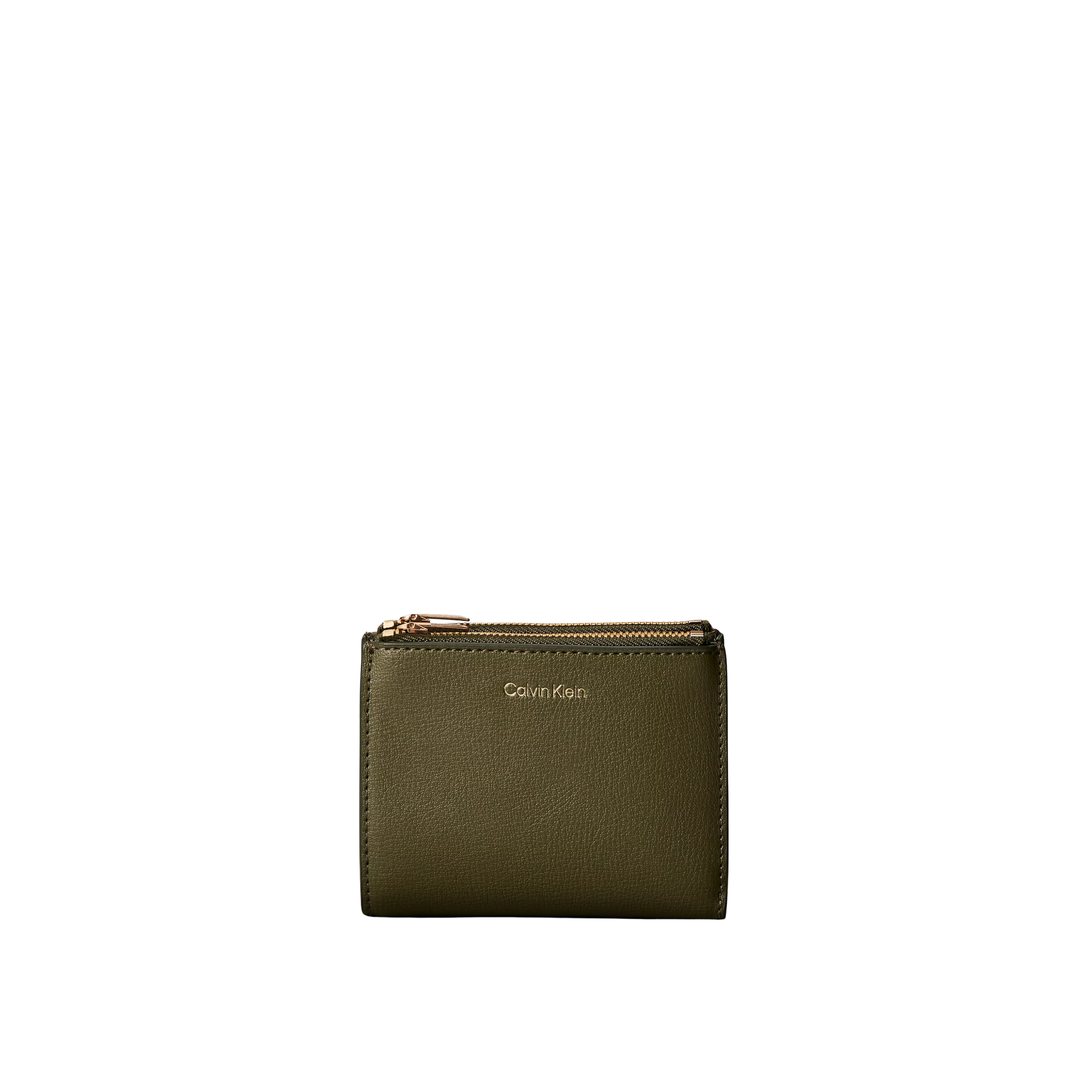 Calvin Klein Women Foil Logo Double Zip Card Case - Cypress