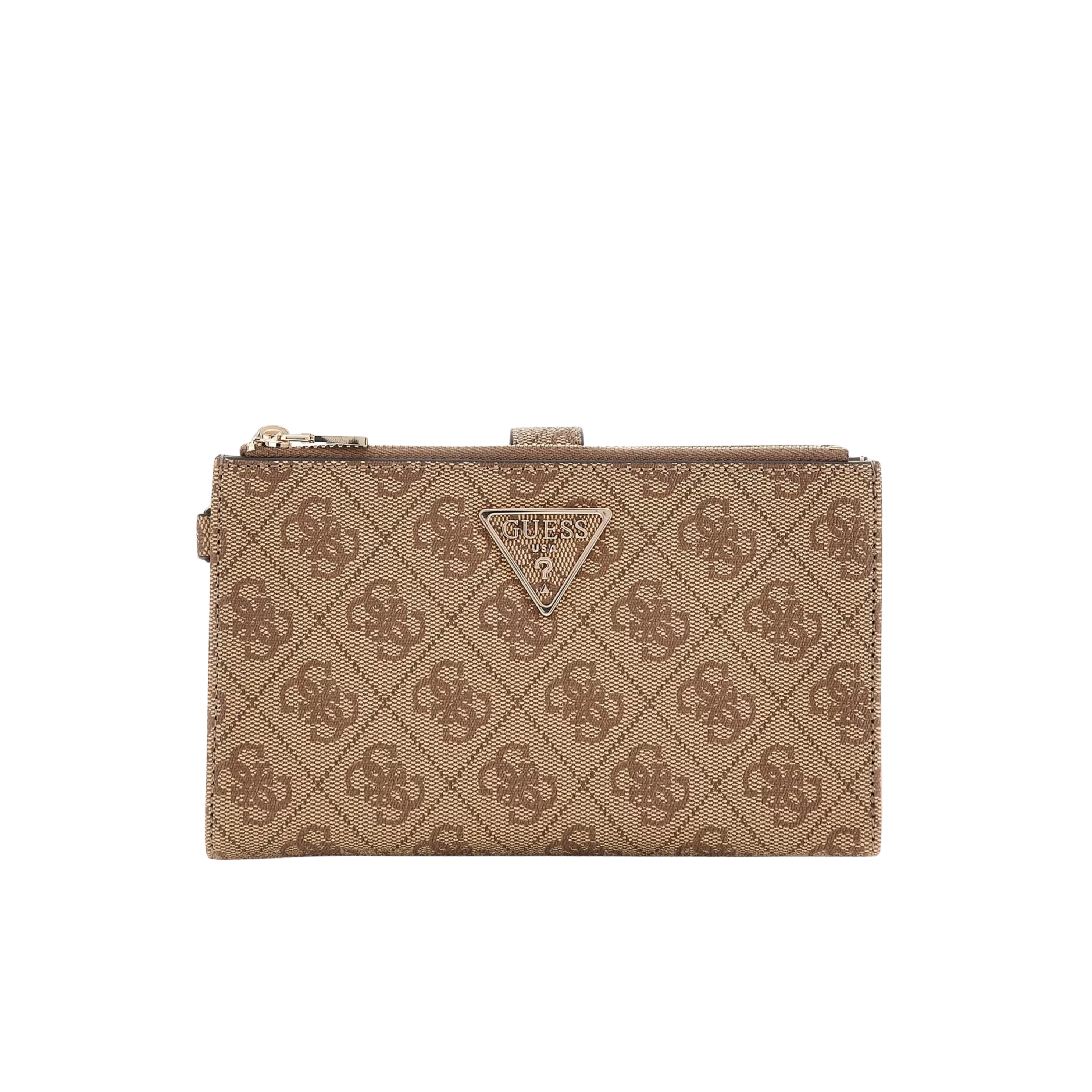 Guess Women Laurel II Double Zip Organizer - Latte Logo