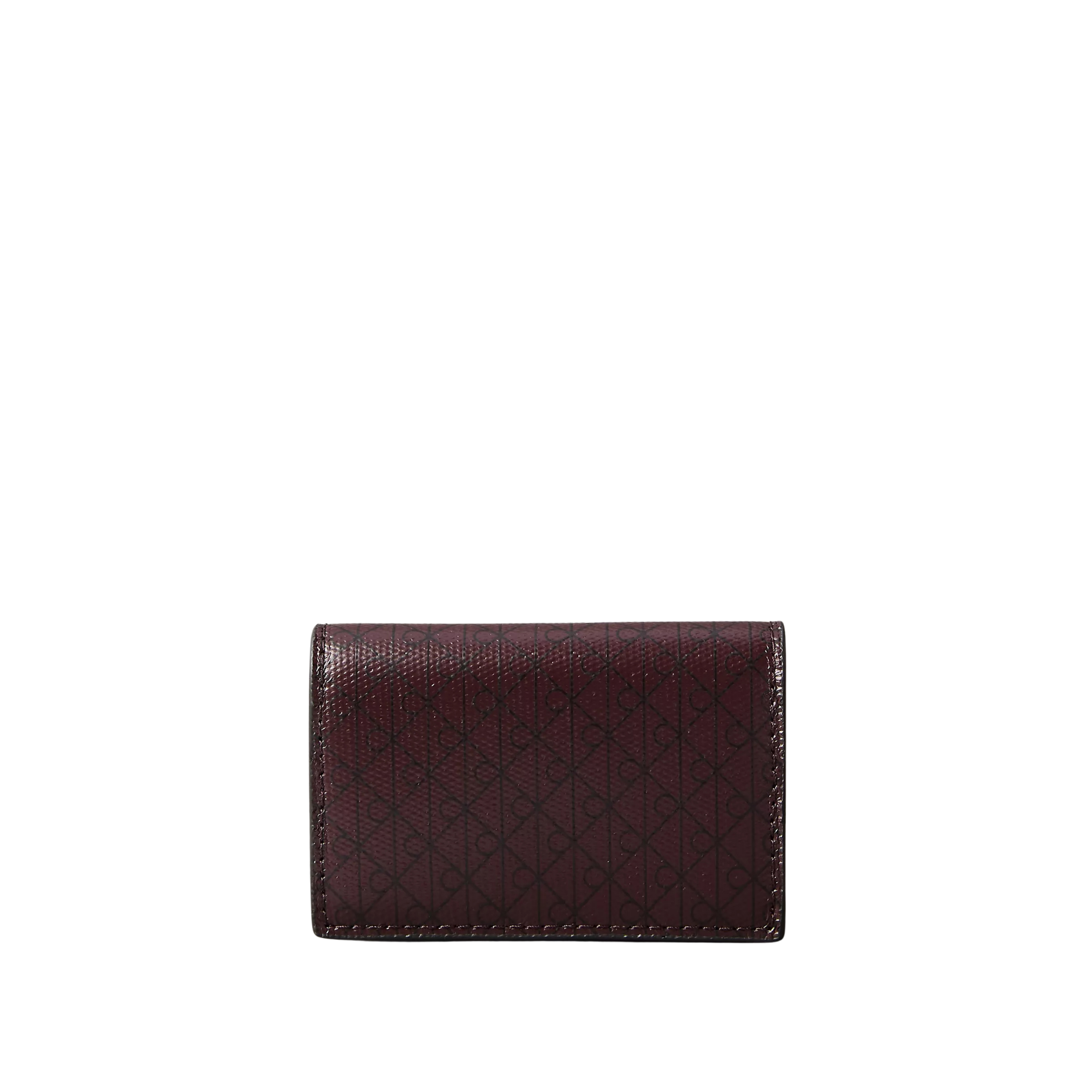 Calvin Klein Women Allover Emblem Logo Accordion Card Case - Fudge
