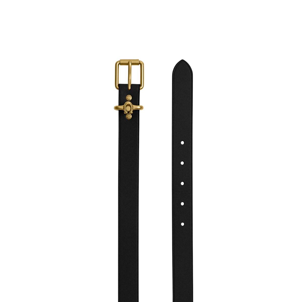 Coach Women Roller Buckle Belt 25MM - Brass Black