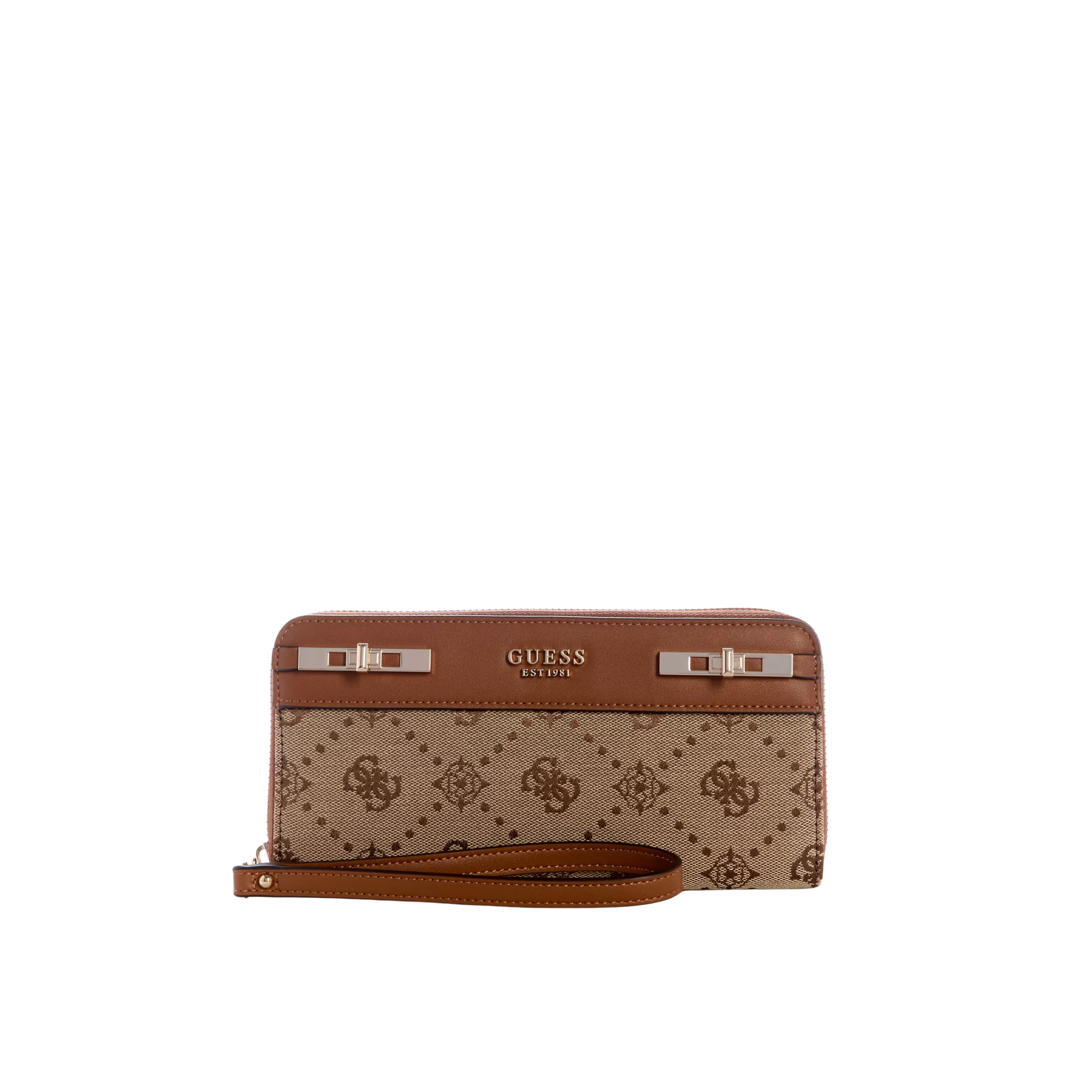 Guess Women Melinda Quattro G Large Zip Around Wallet - Latte Logo