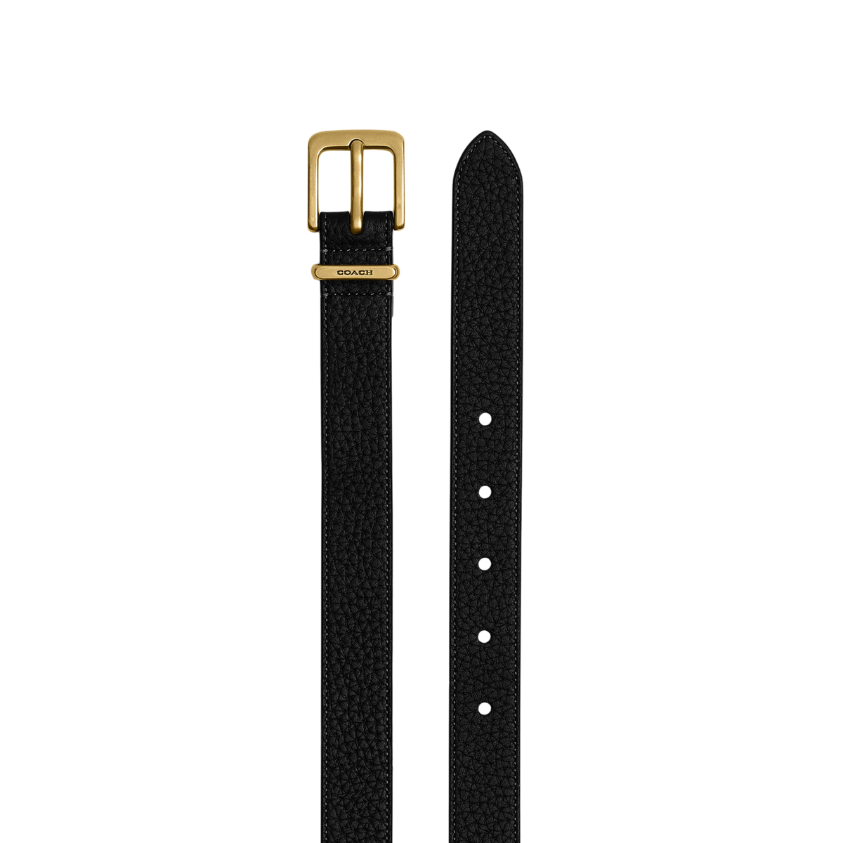 Coach Women Harness Hasp Buckle Belt 25MM - Brass Black
