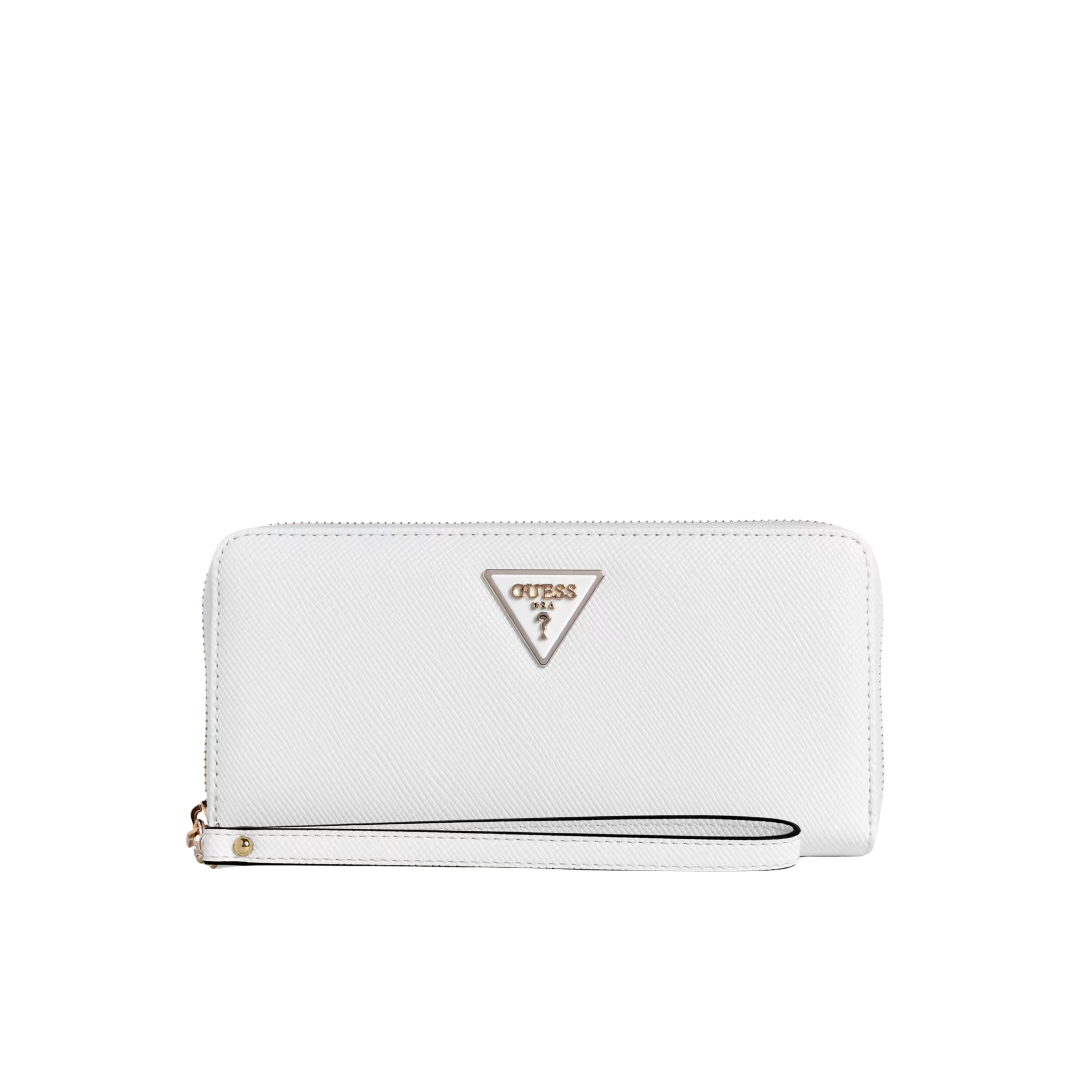 Guess Women Laurel Large Zip Around Wallet - White Multi