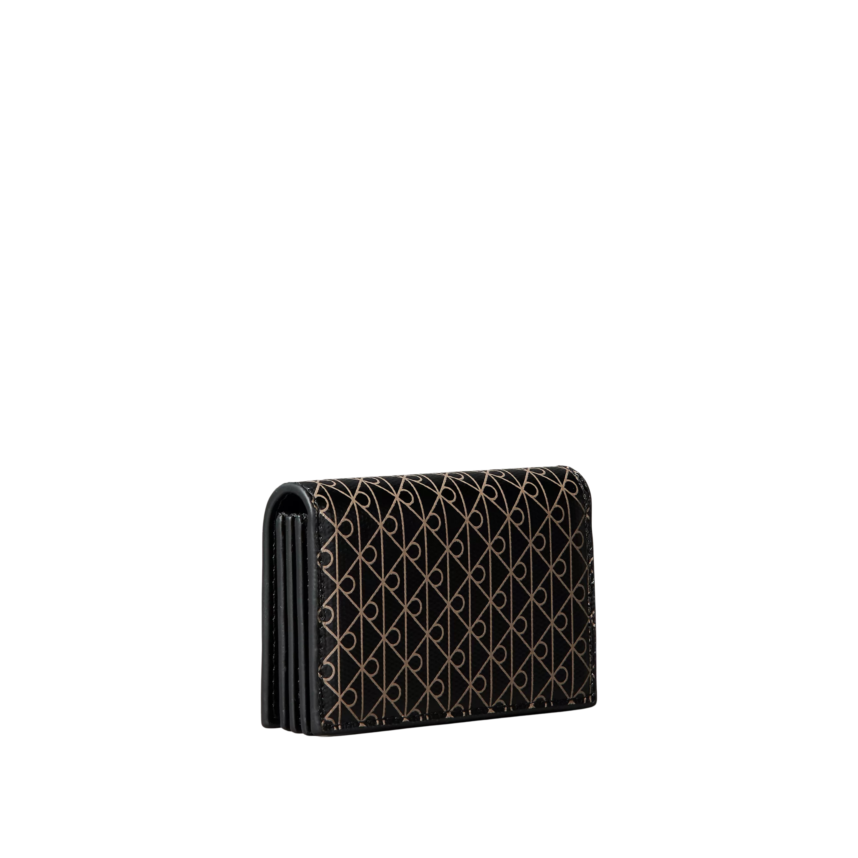 Calvin Klein Women Allover Emblem Logo Accordion Card Case - Black