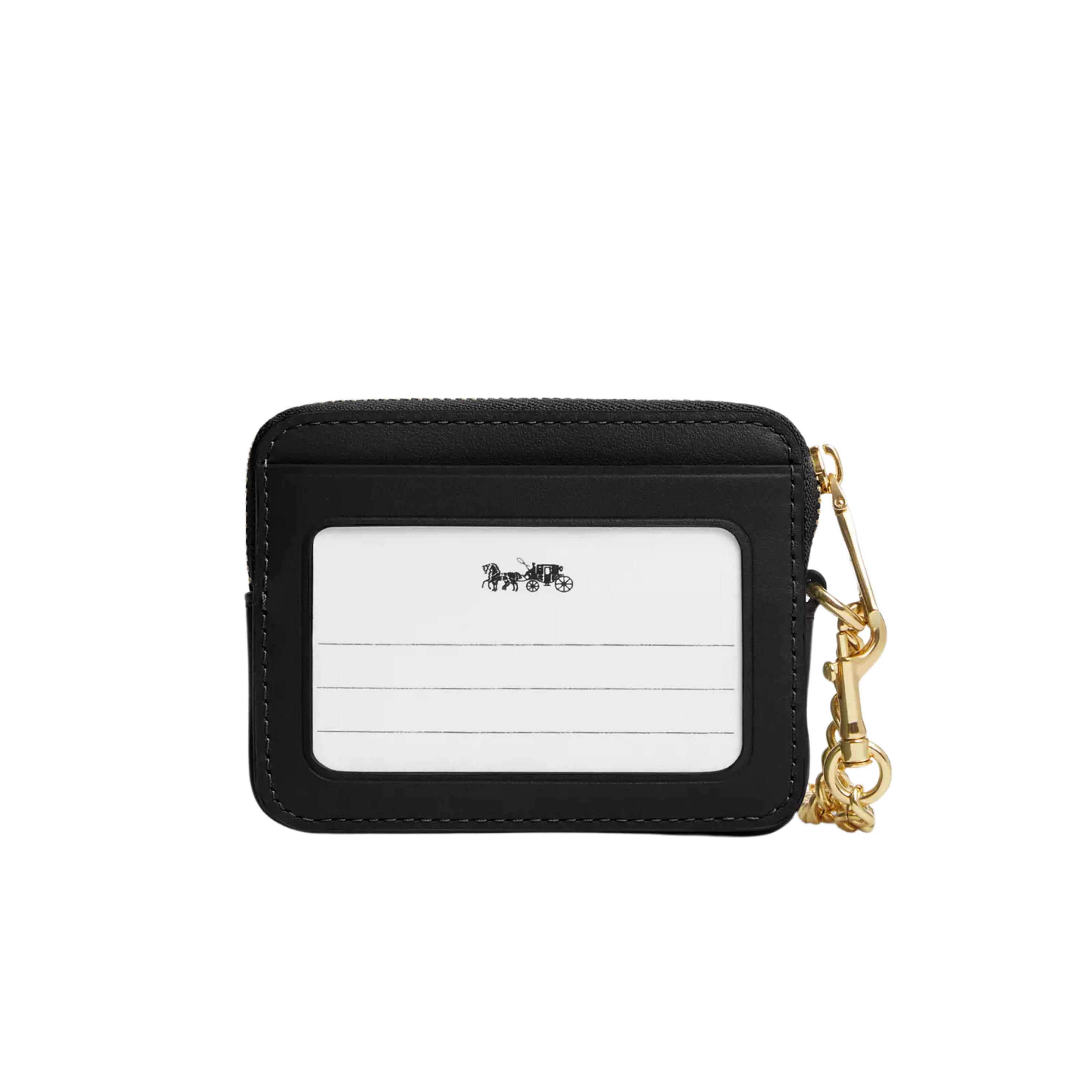 COACH Women Zip Card Case - Gold Black