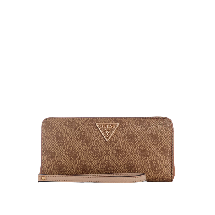 Guess Women Laurel Large Zip Around Wallet - Latte Logo