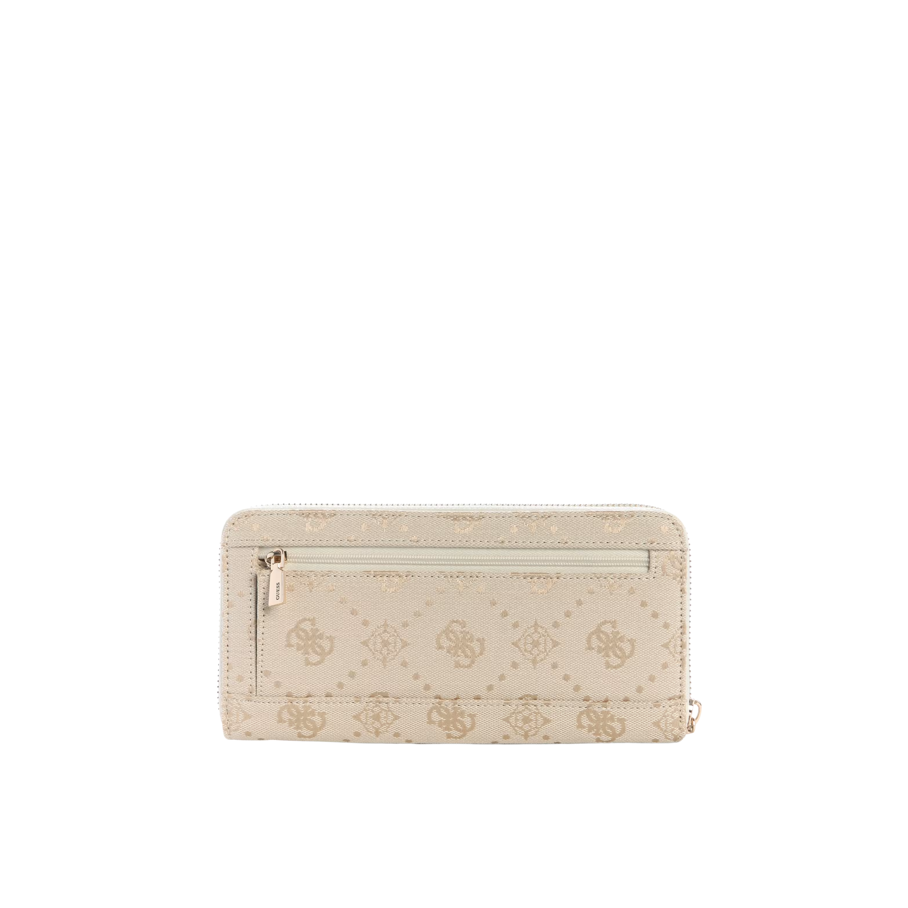 Guess Women Melinda Quattro G Large Zip Around Wallet - Off White Logo