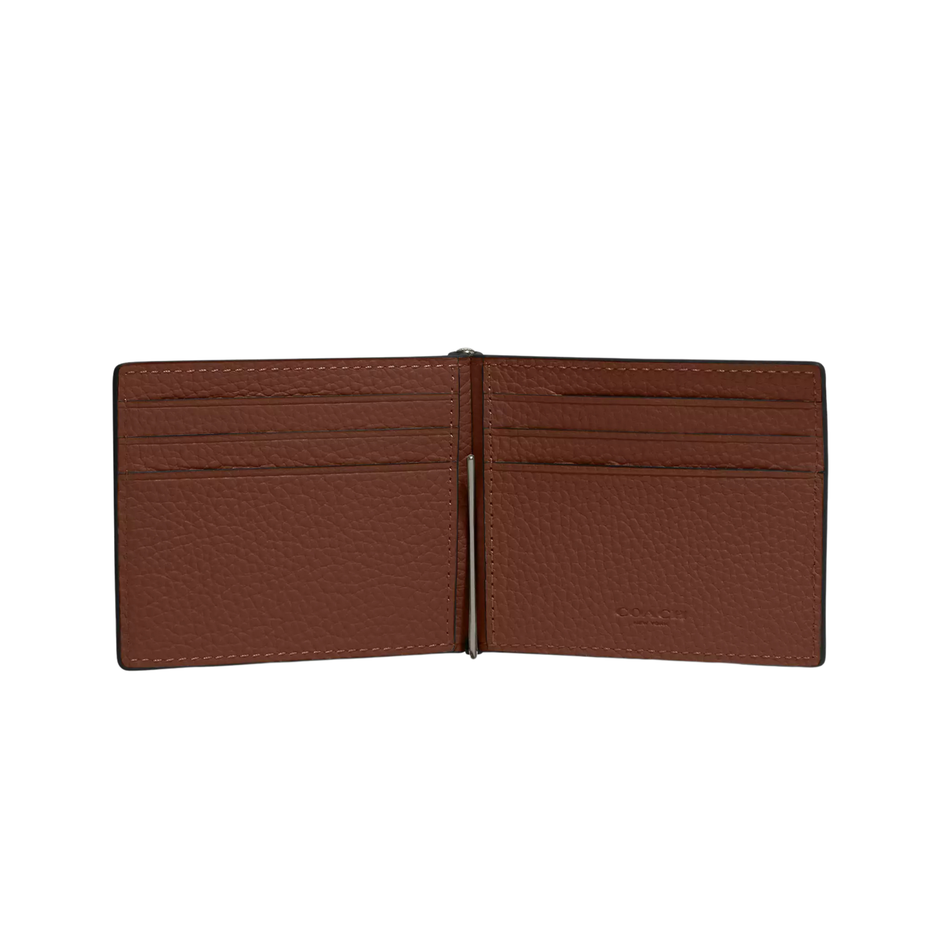 COACH Men Slim Money Clip Billfold Wallet - Gunmetal Saddle