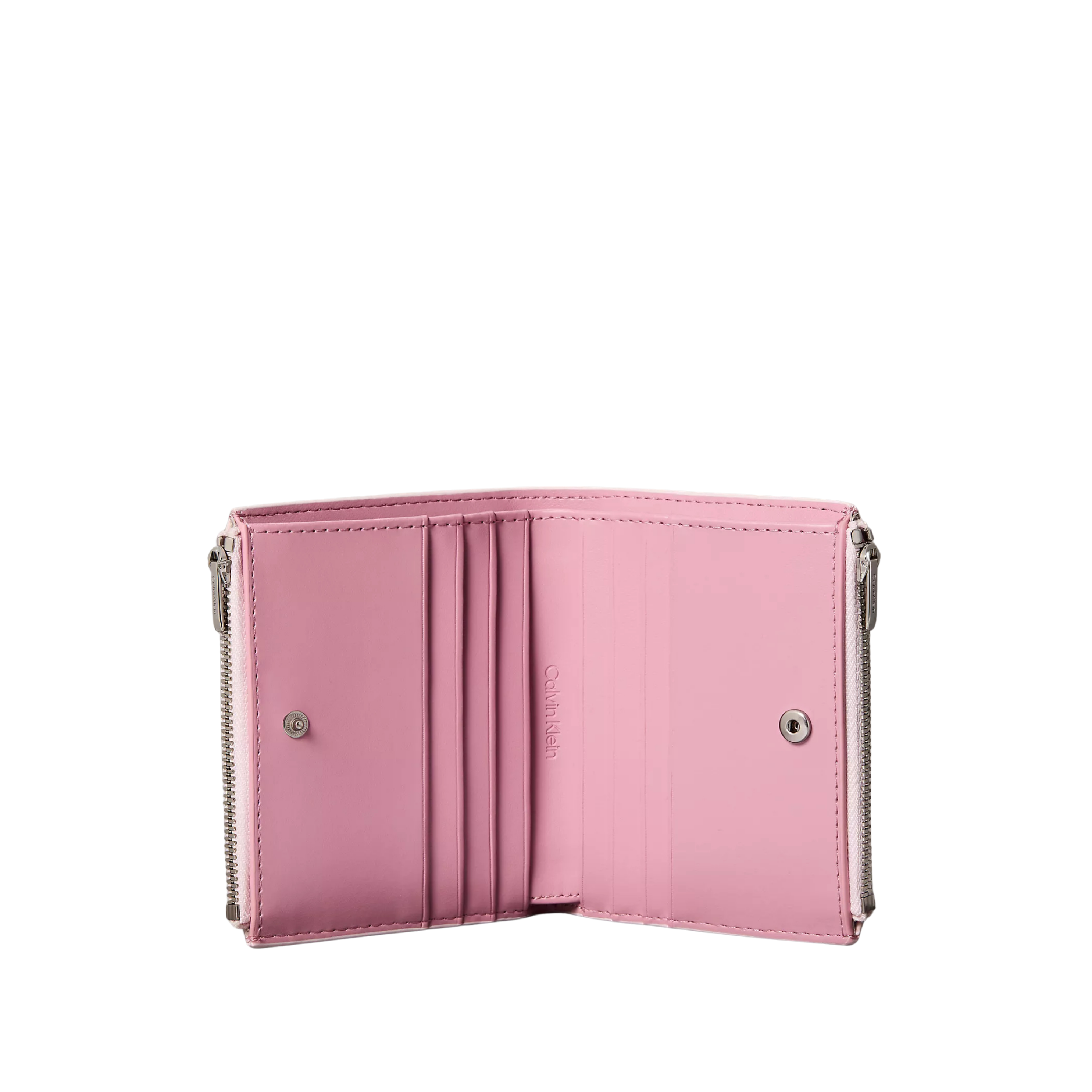 Calvin Klein Women Foil Logo Double Zip Card Case - Cradle Pink
