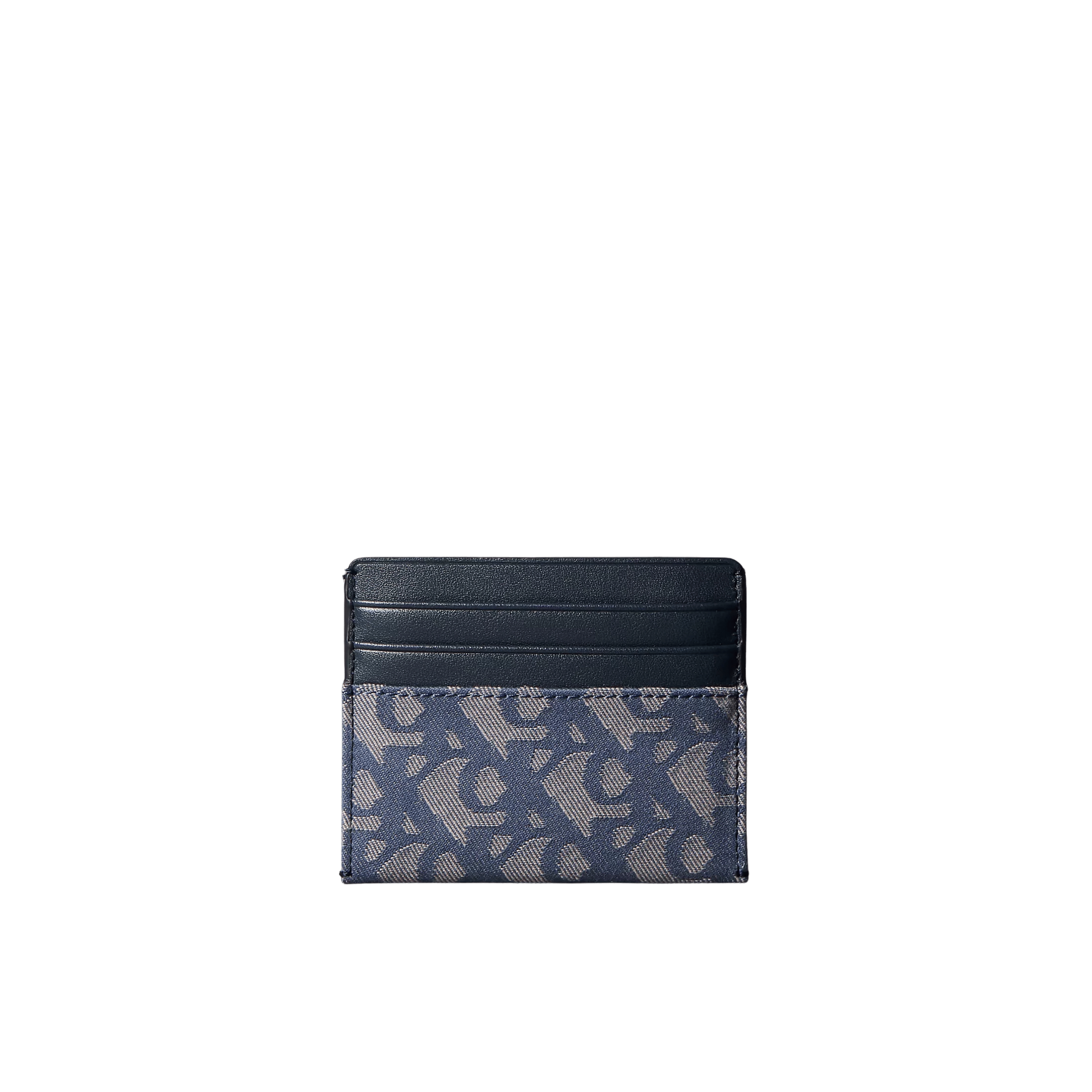 Calvin Klein Men Allover Monogram Card Case - Blue Indigo Atmosphere Aop