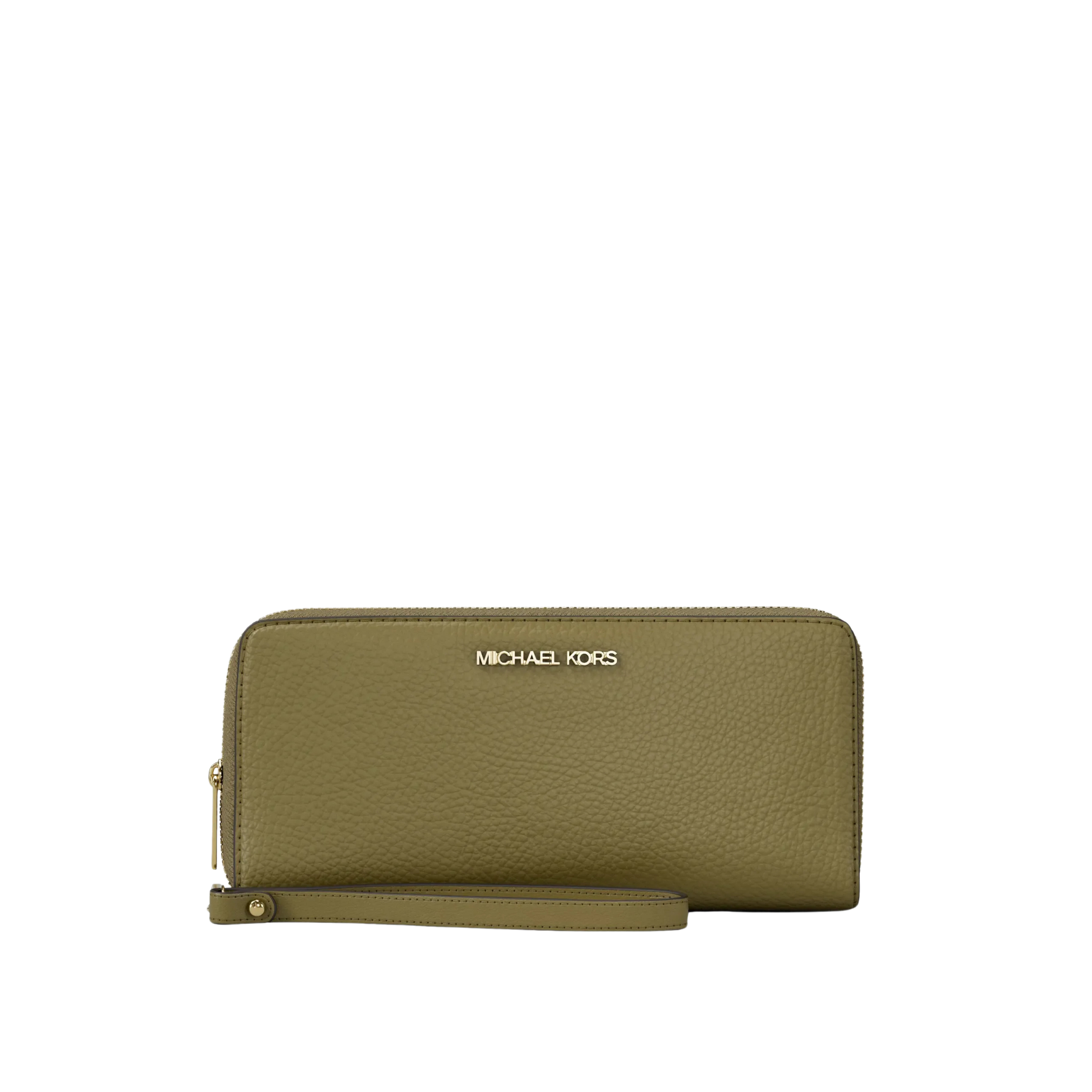 Michael Kors Women Jet Set Travel Large Pebbled Leather Wristlet - Oregano