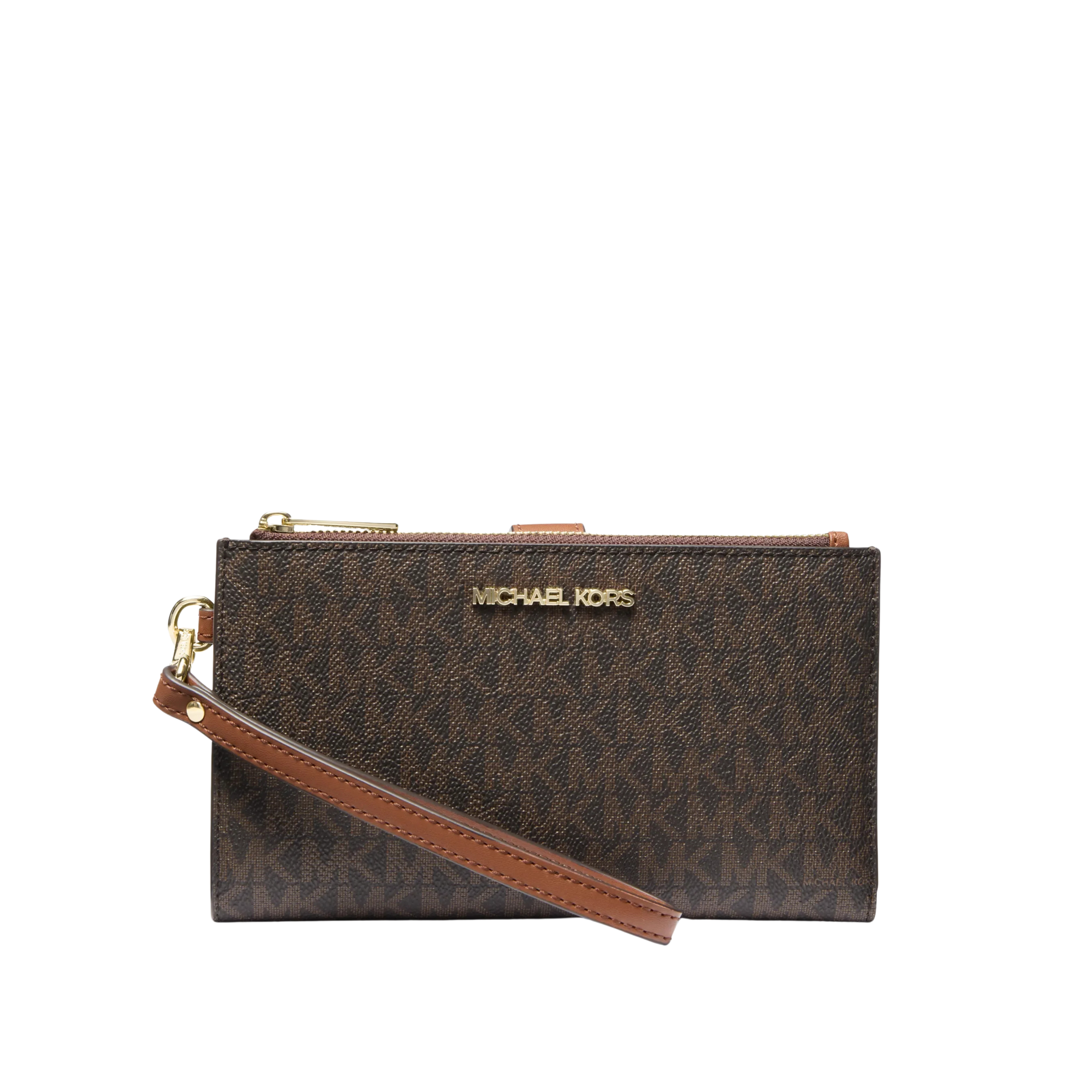 Michael Kors Women Jet Set Travel Signature Logo Smartphone Wallet - Brown