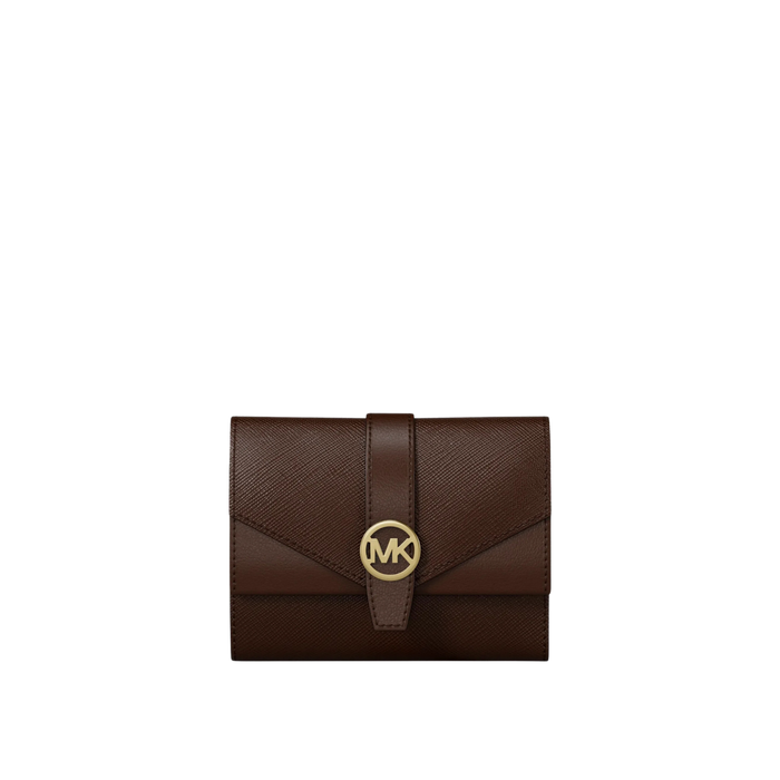 Michael Kors Women Greenwich Medium Leather Trifold Wallet - Nutmeg