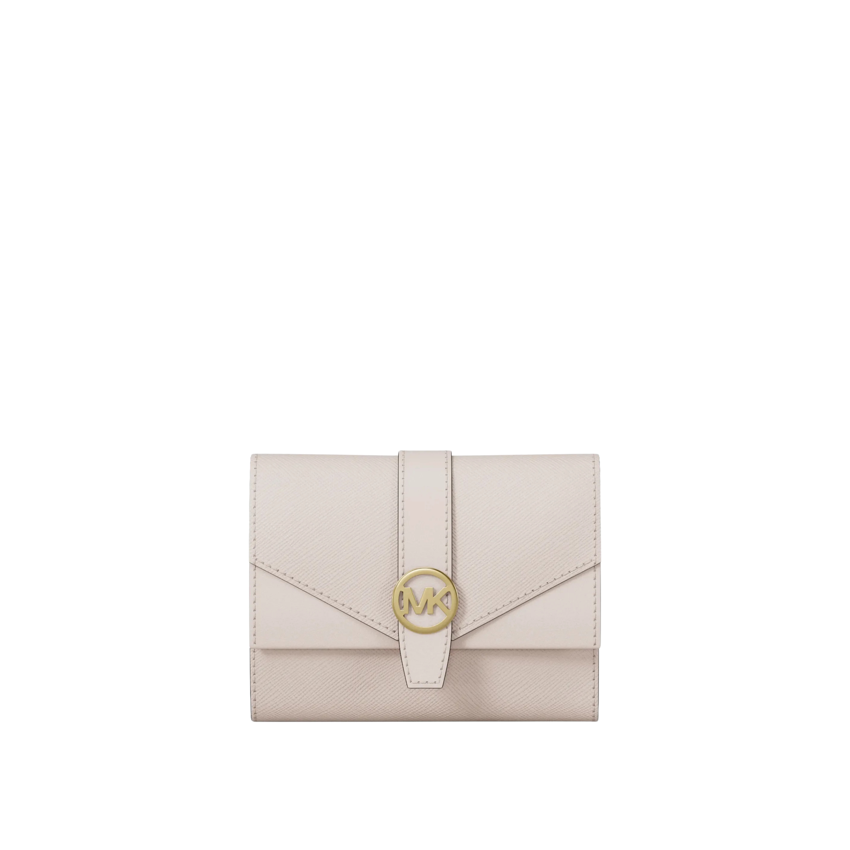 Michael Kors Women Greenwich Medium Leather Trifold Wallet - Lt Cream