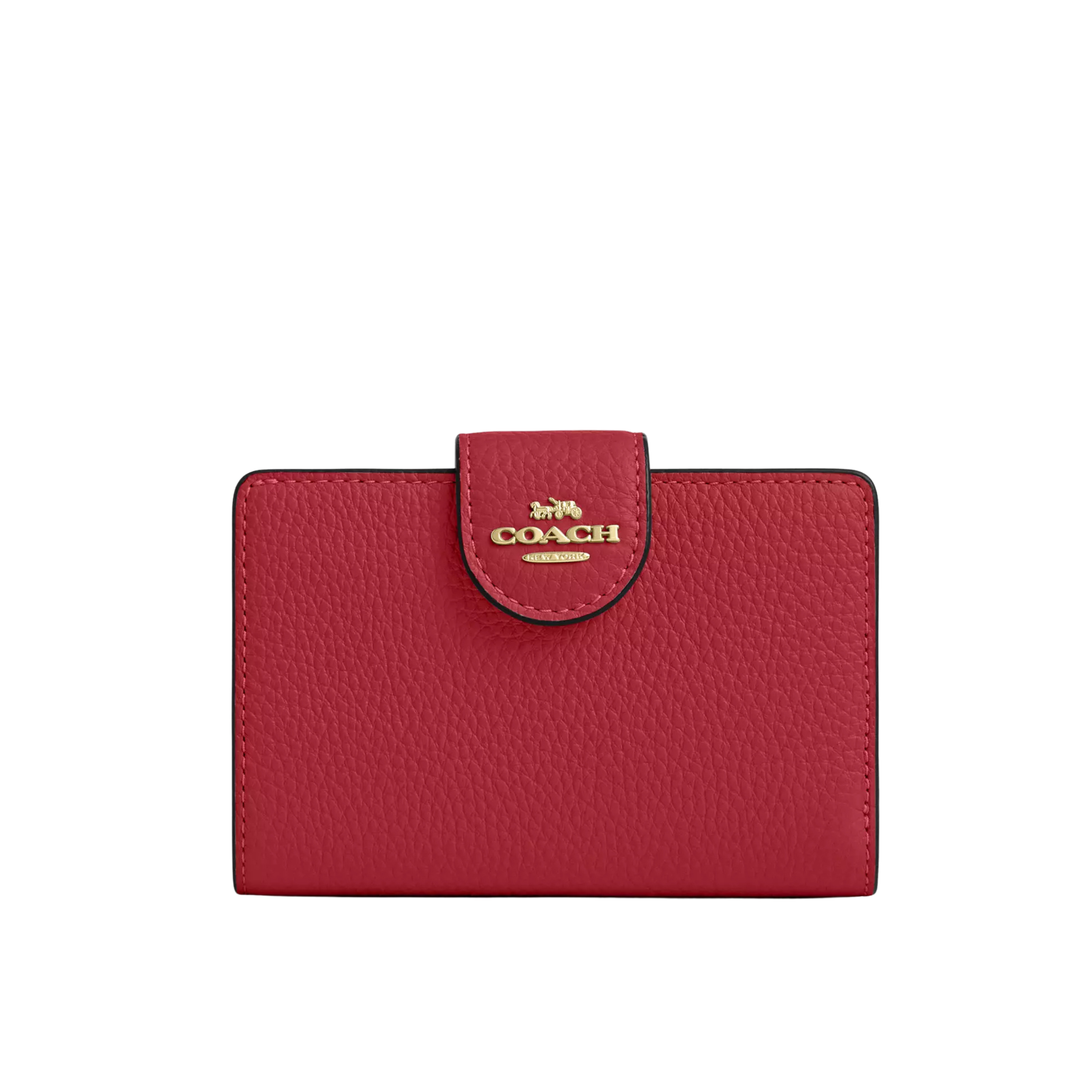 COACH Women Medium Corner Zip Wallet - Gold True Red