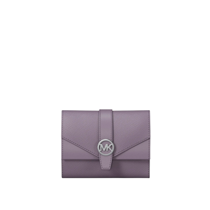 Michael Kors Women Greenwich Medium Leather Trifold Wallet - Lilac
