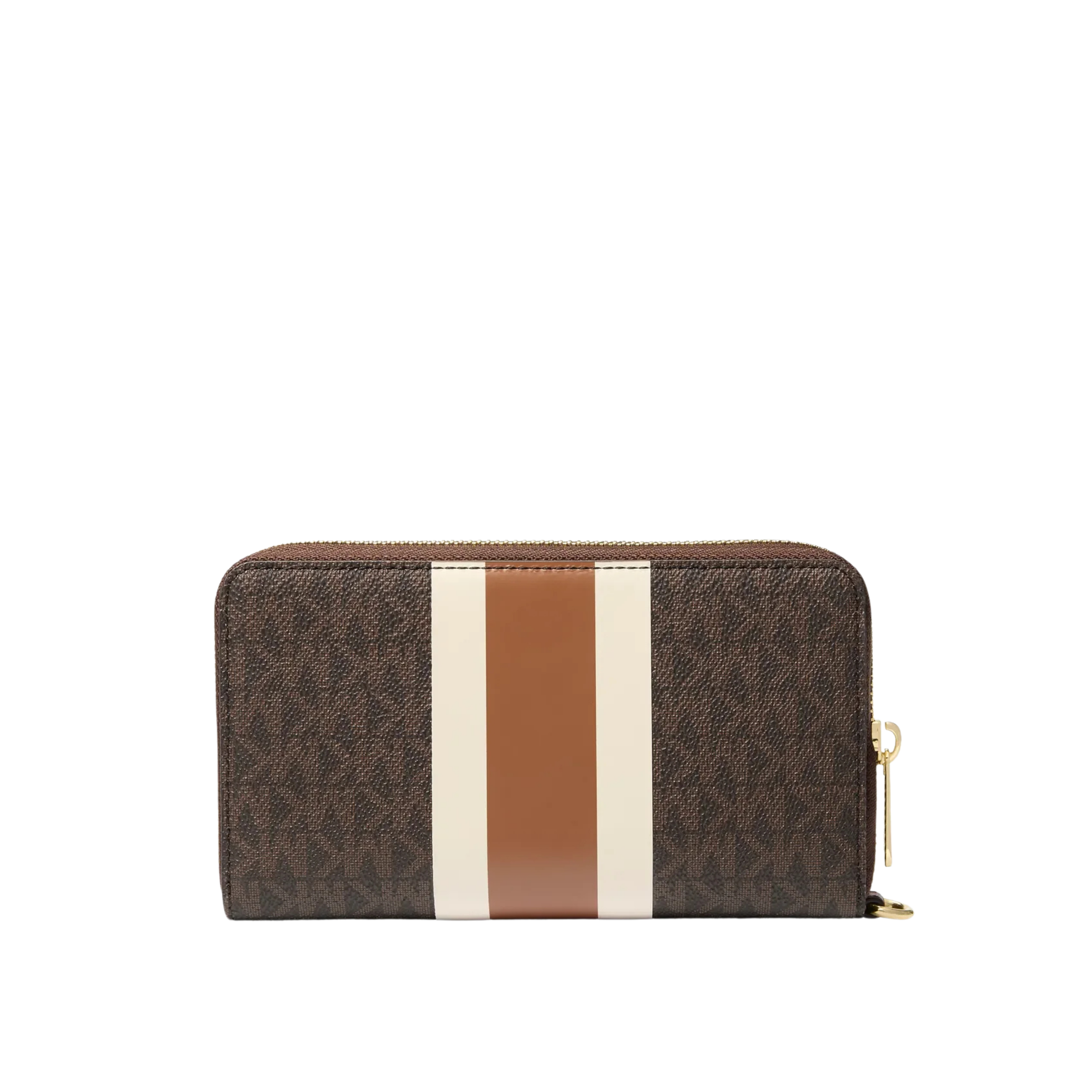 Michael Kors Women Jet Set Travel Large Striped Signature Logo Smartphone Wallet - Brown Multi