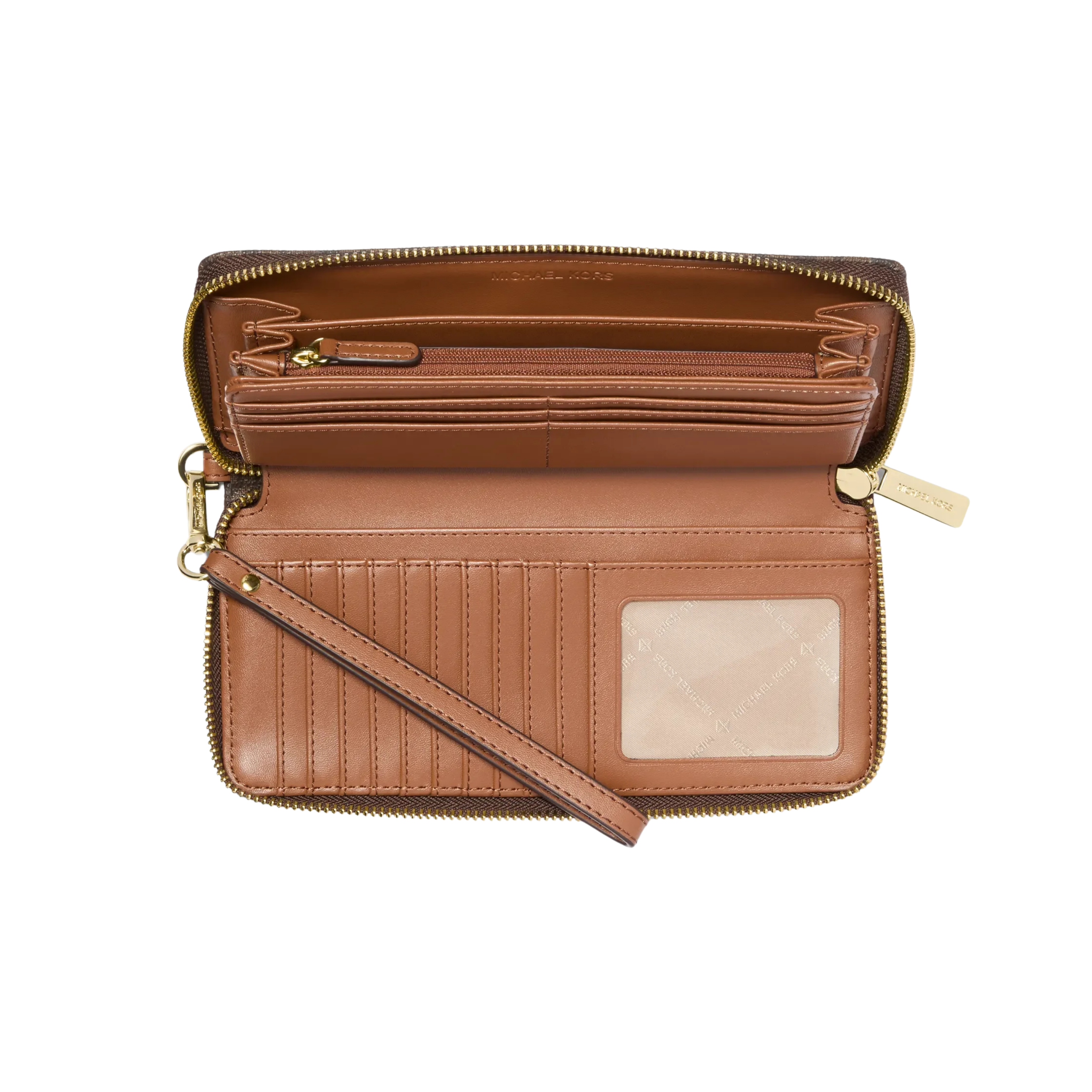 Michael Kors Women Jet Set Travel Large Logo Continental Wristlet - Brown