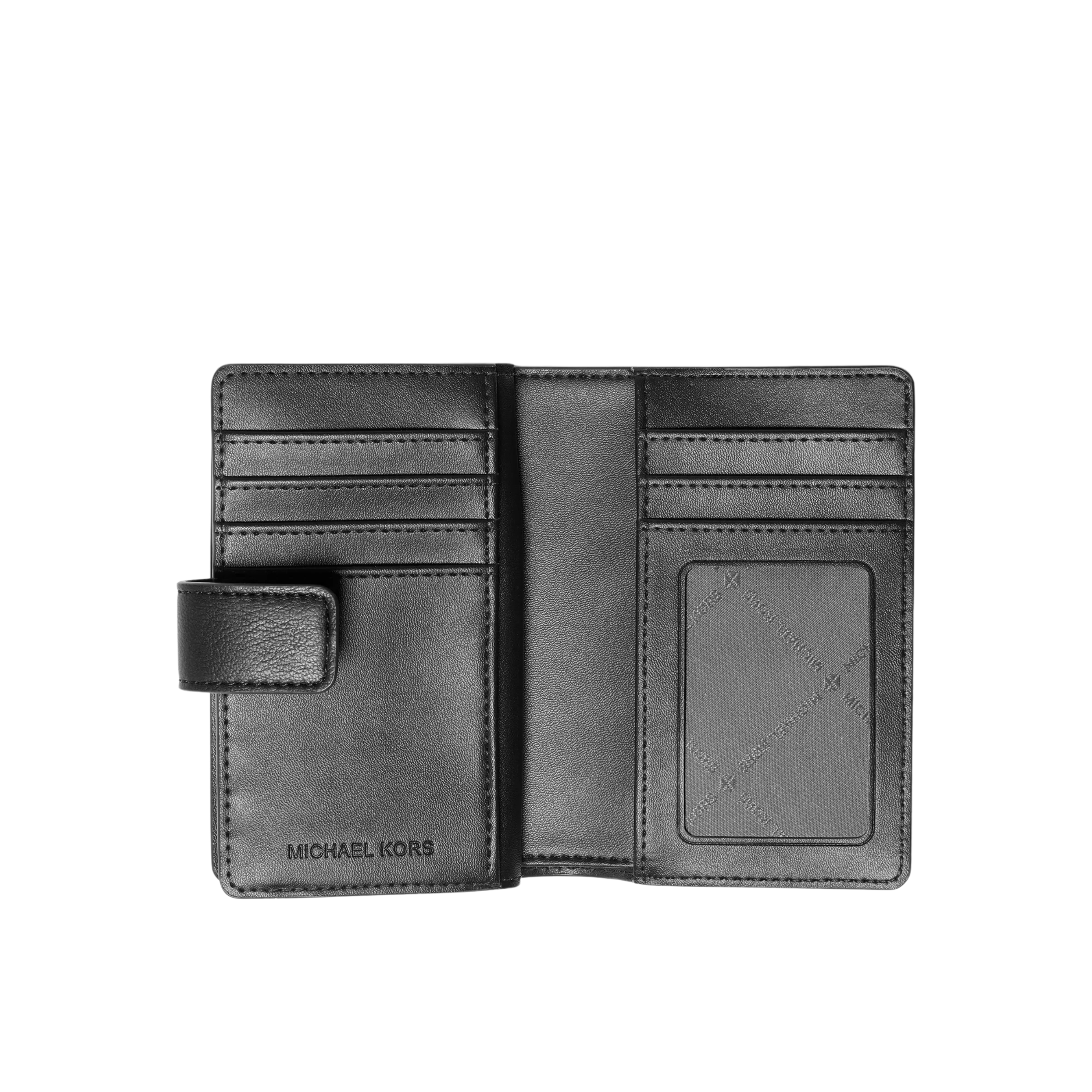 Michael Kors Women Jet Set Travel Medium Logo Embossed Wallet - Black