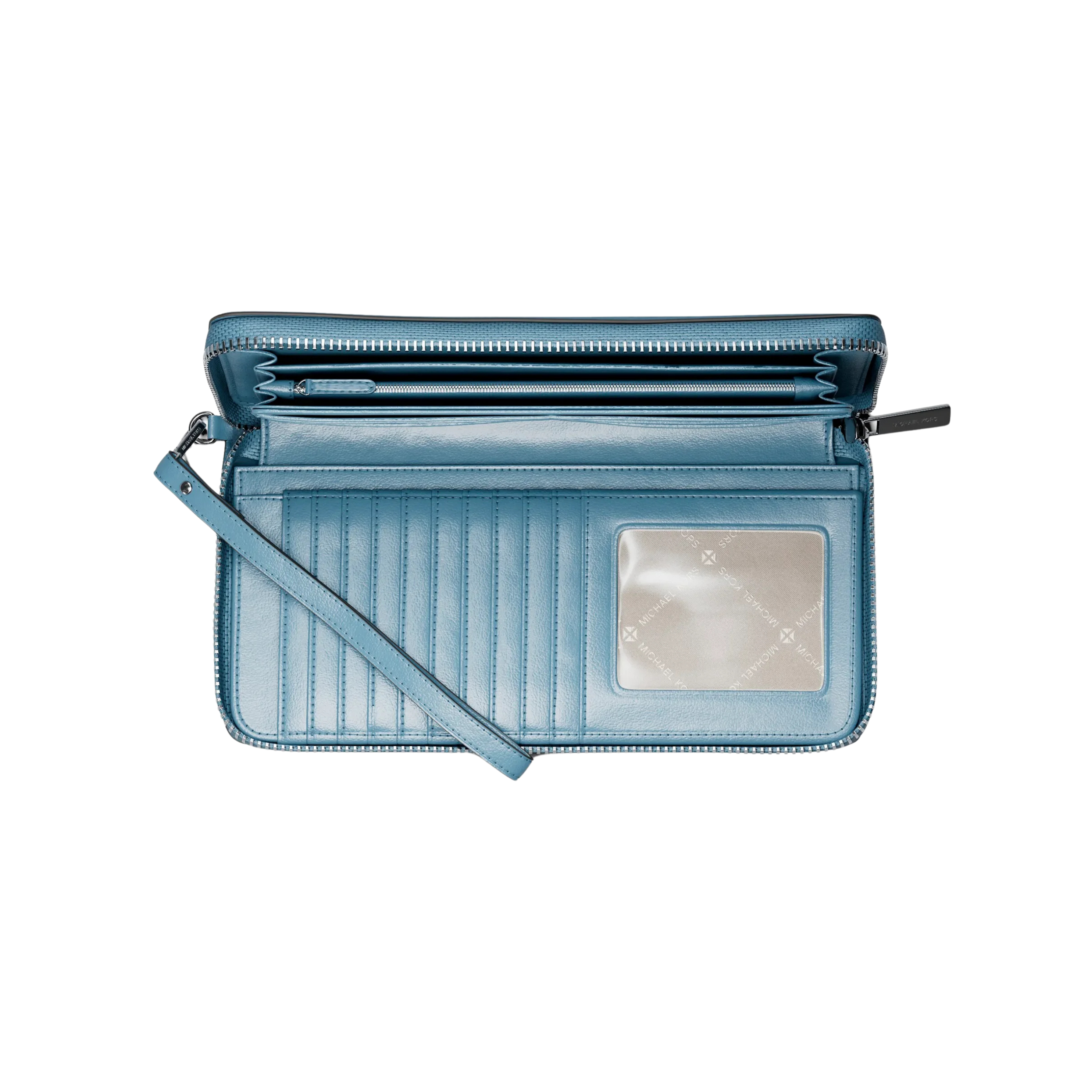 Michael Kors Women Large Pebbled Leather Continental Wallet - Denim