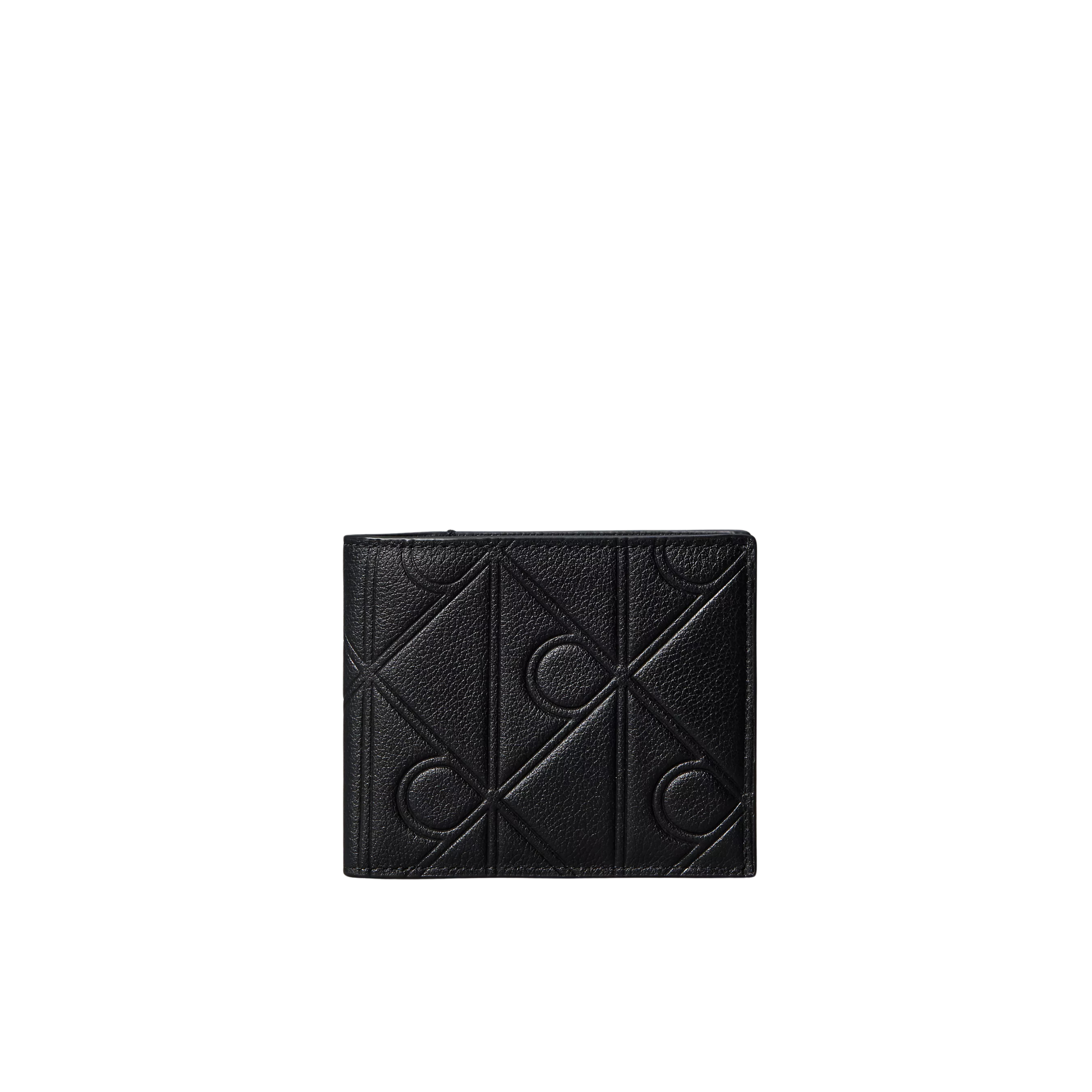 Calvin Klein Men Embossed Emblem Logo Bifold Wallet - Black