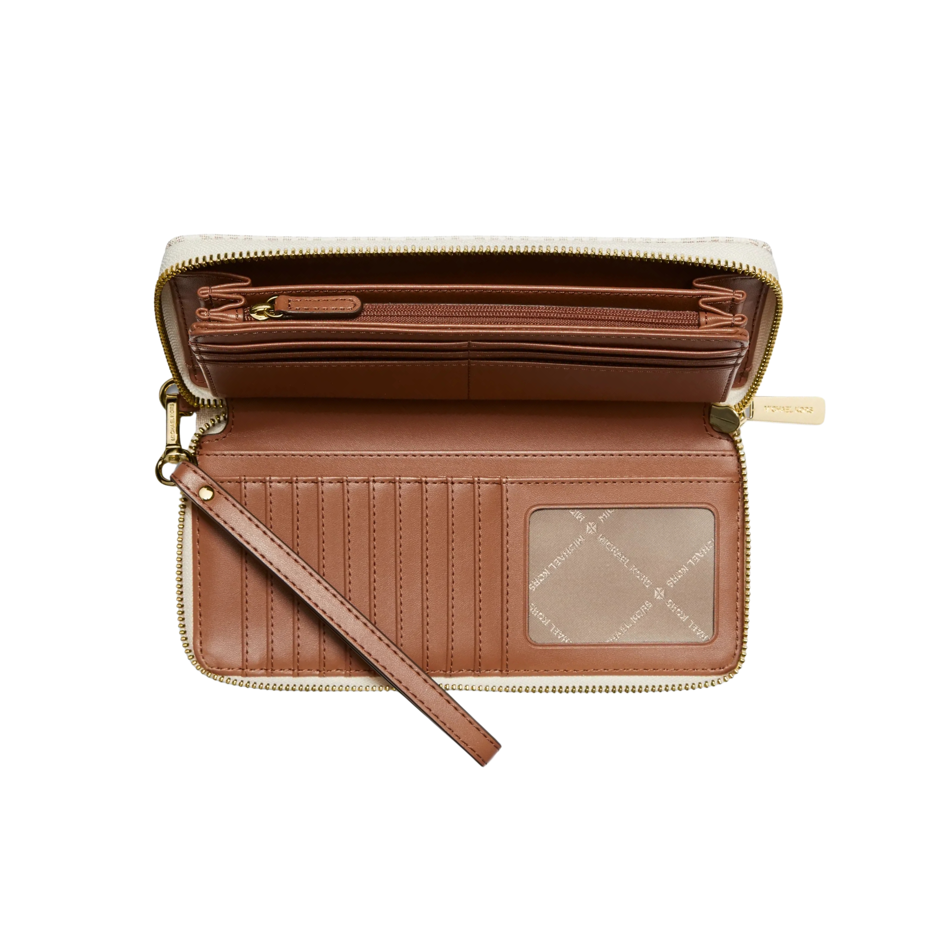 Michael Kors Women Jet Set Travel Large Logo Continental Wristlet - Vanilla