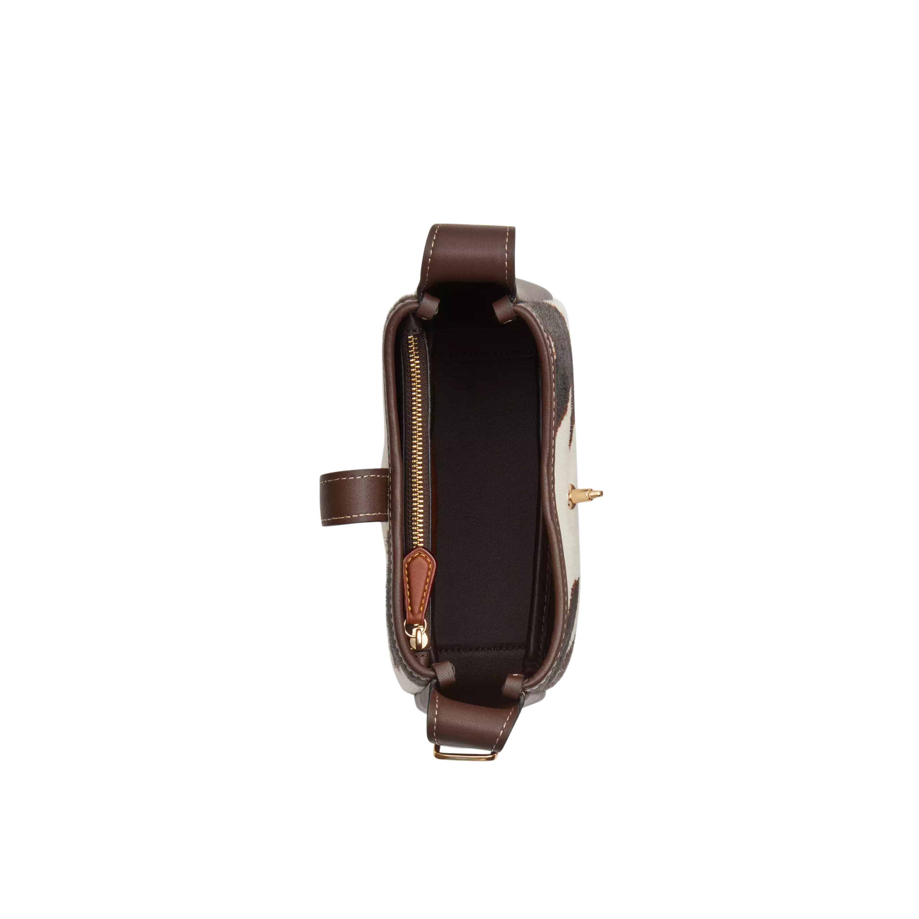 COACH Women Hadley Mini Crossbody Bag - Cow Printed Haircalf Gold