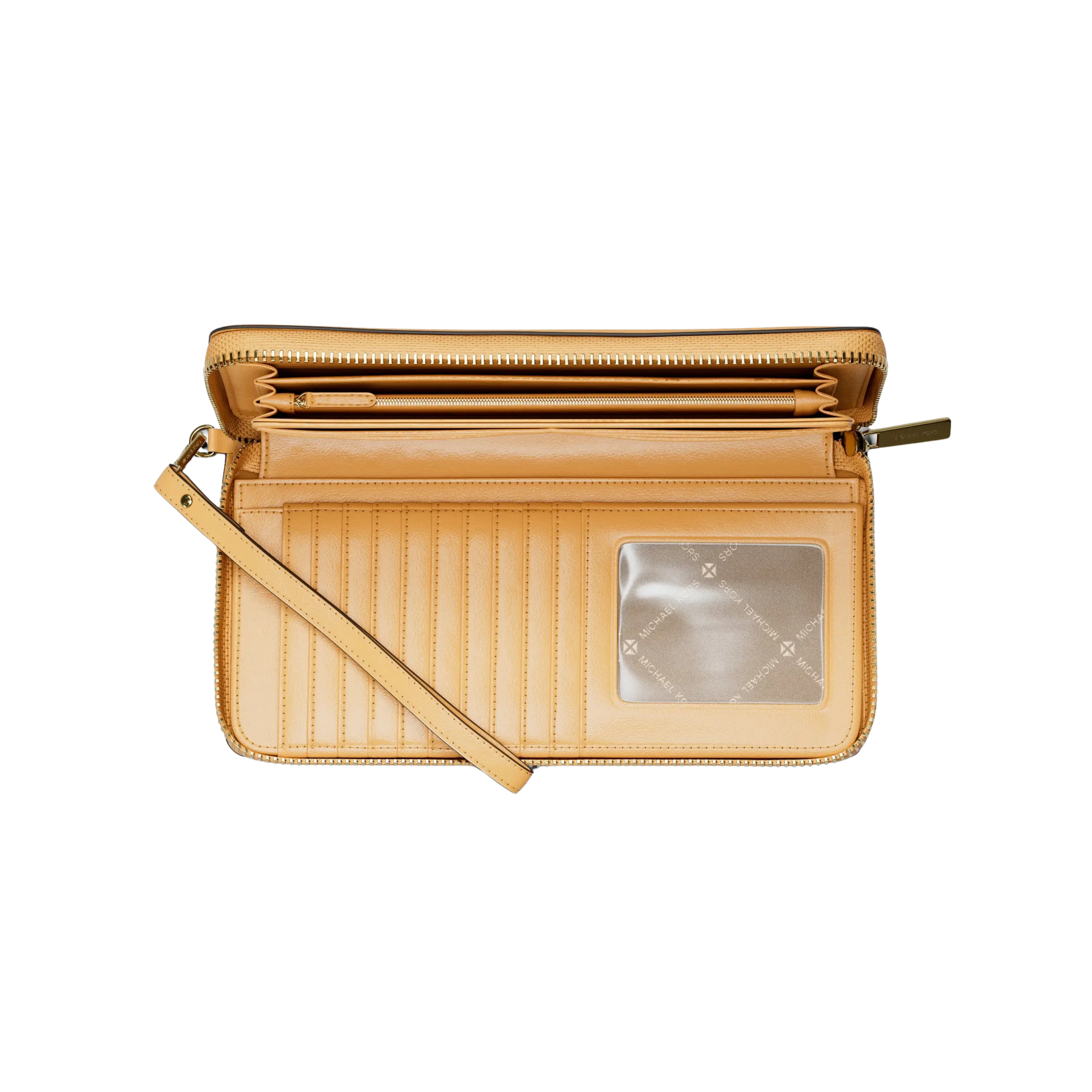 Michael Kors Women Jet Set Travel Large Pebbled Leather Wristlet - Honeywheat