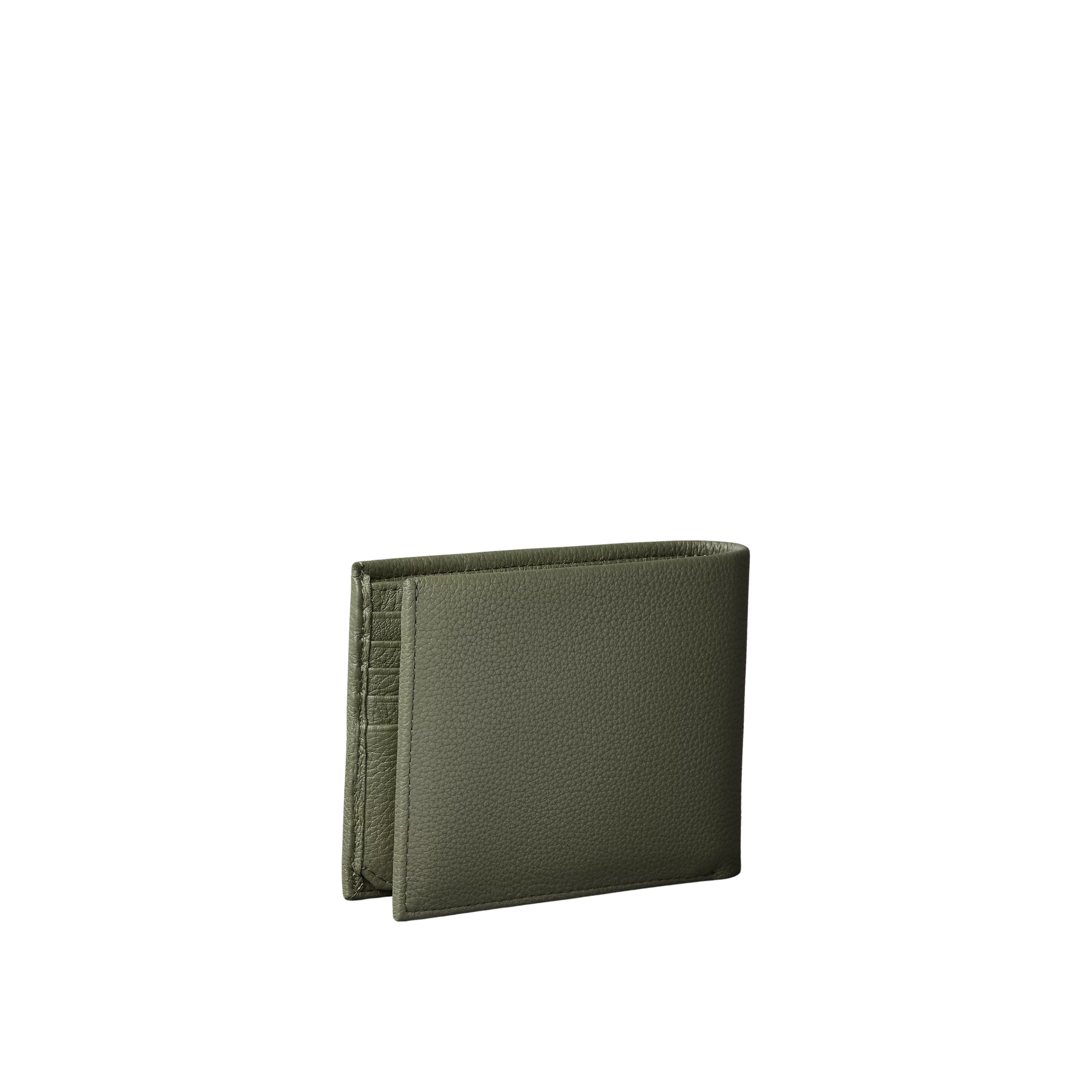Calvin Klein Men Pebble Grain Leather Trifold Wallet with Coin Pouch - Deep Lichen Green