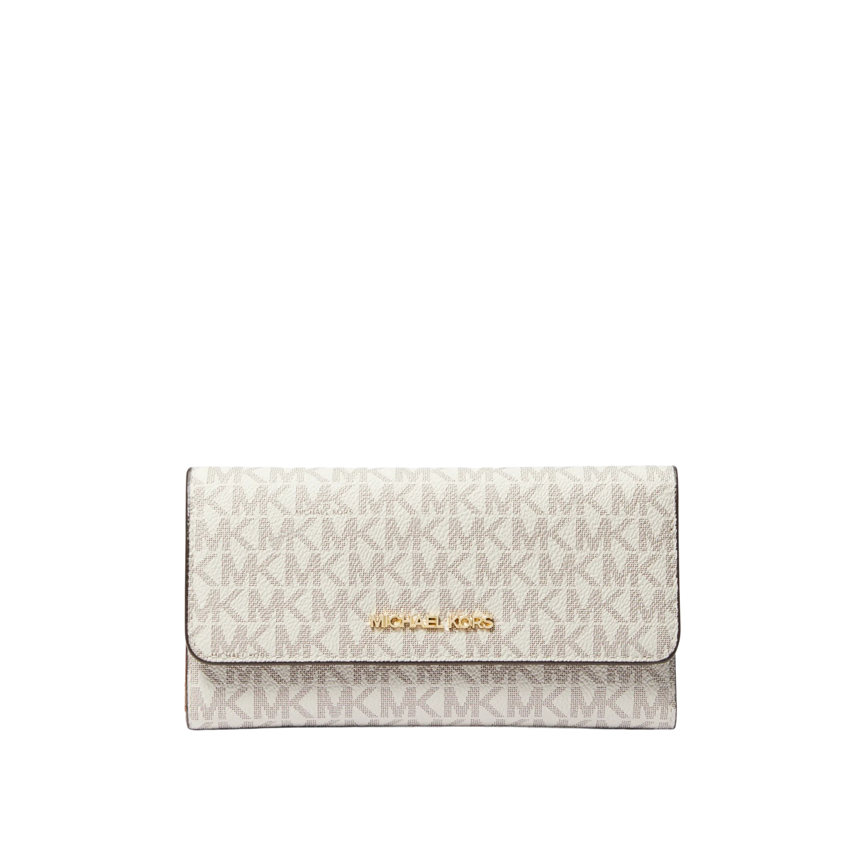 Michael Kors Women Jet Set Large Logo Trifold Wallet - Vanilla