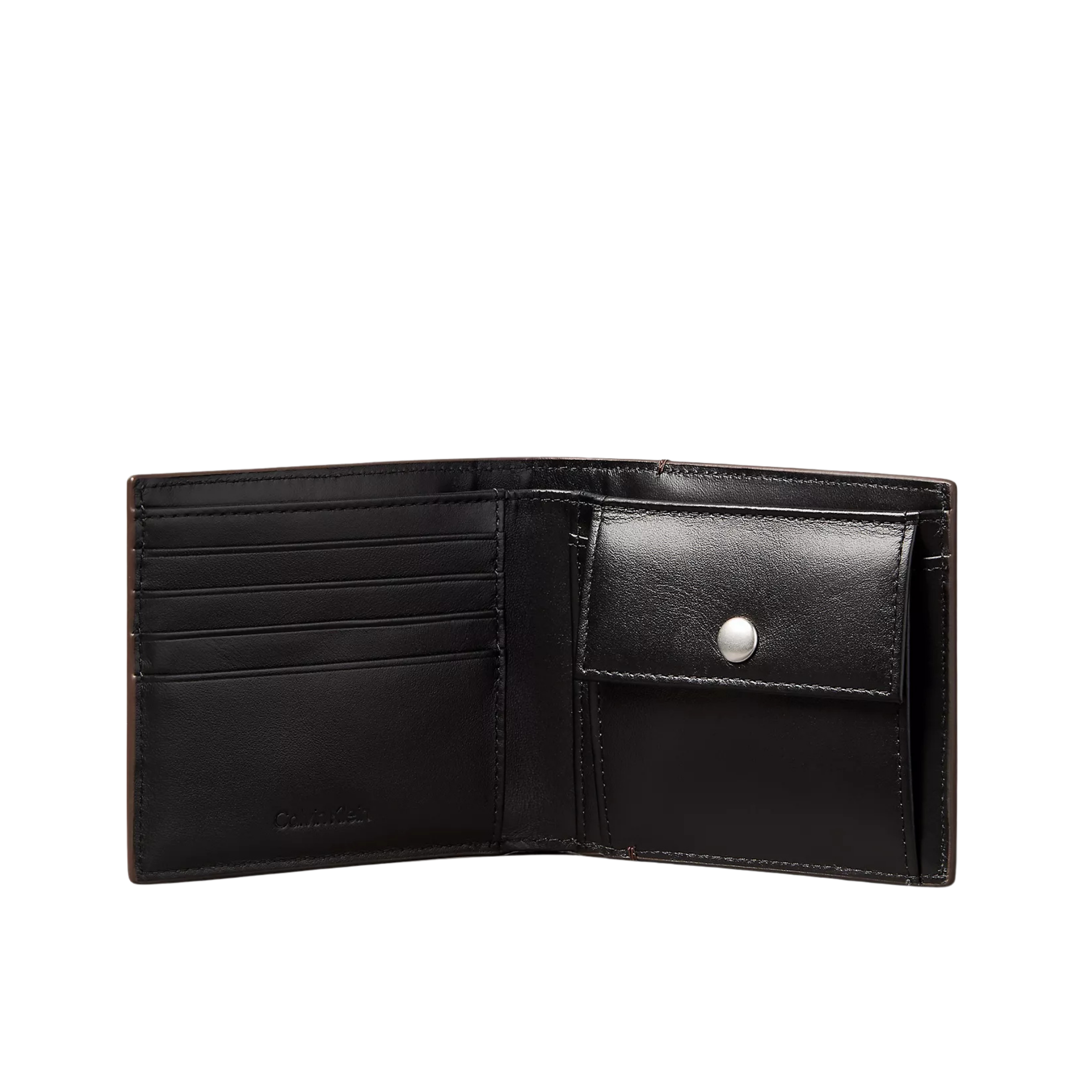 Calvin Klein Men Allover Emblem Logo Bifold Wallet with Coin Pouch - Mulch