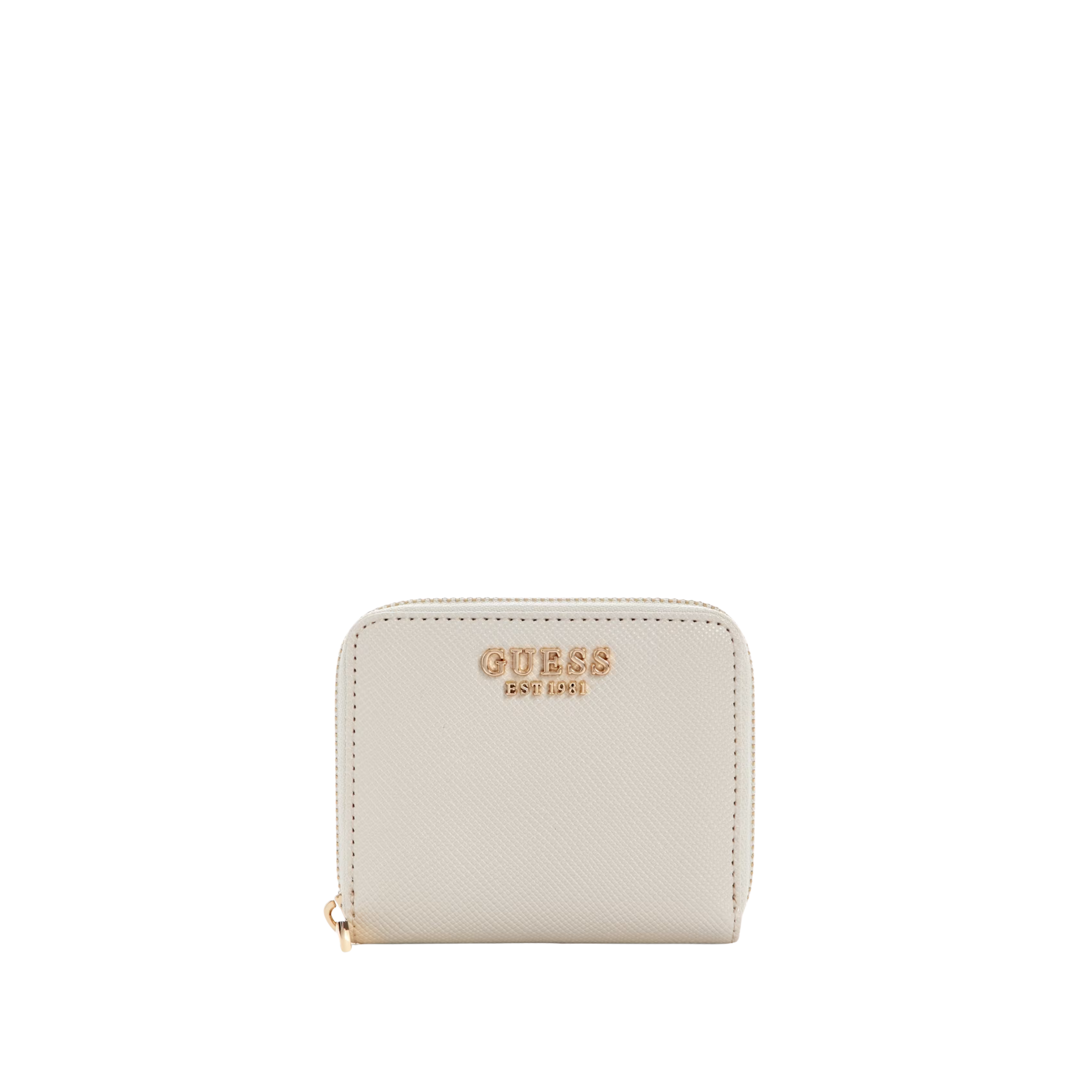 Guess Women Laurel Saffiano Mini Wallet - Bone