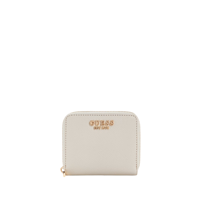 Guess Women Laurel Saffiano Mini Wallet - Bone
