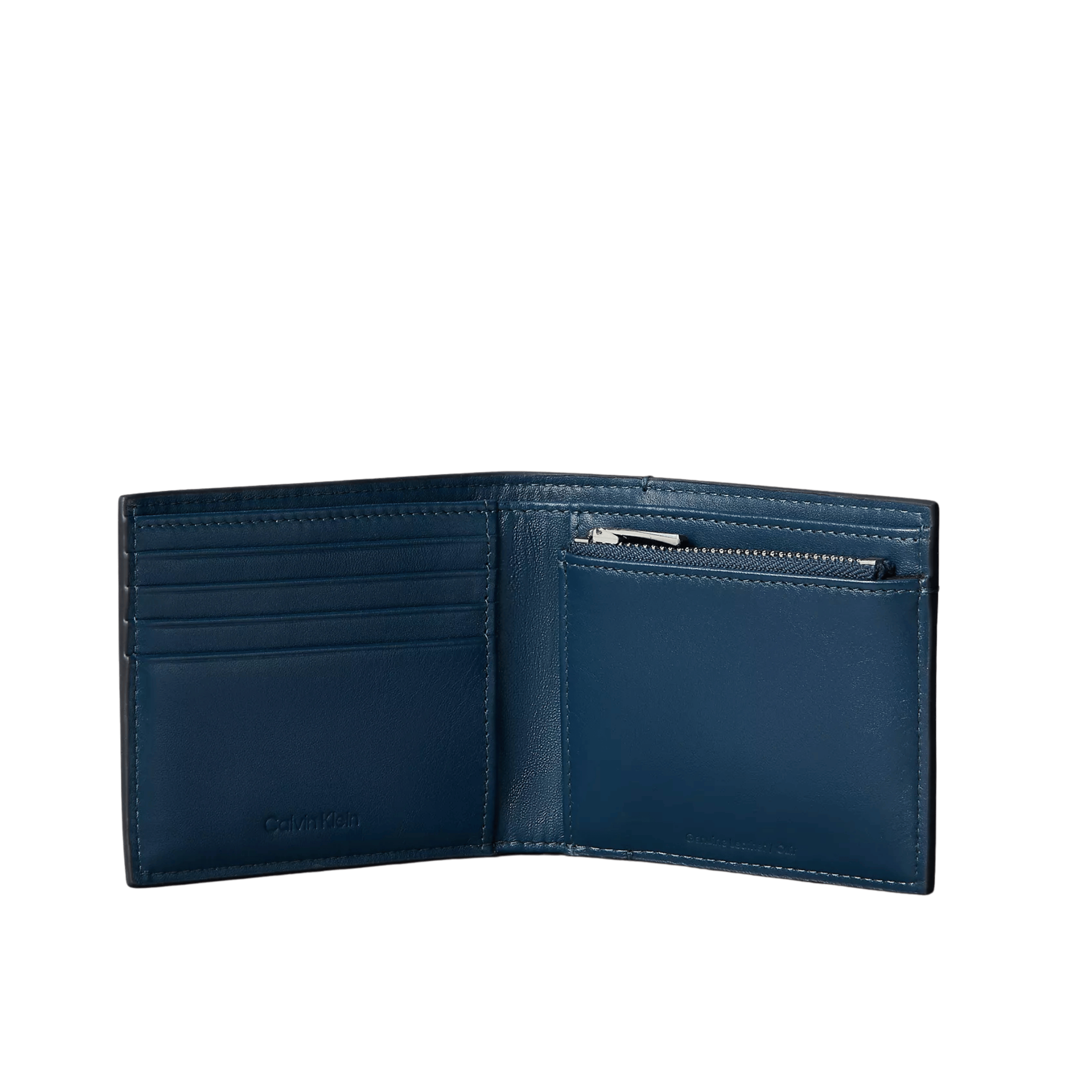 Calvin Klein Men Embossed Allover Monogram Bifold Wallet with Coin Pouch - Moonlit Ocean