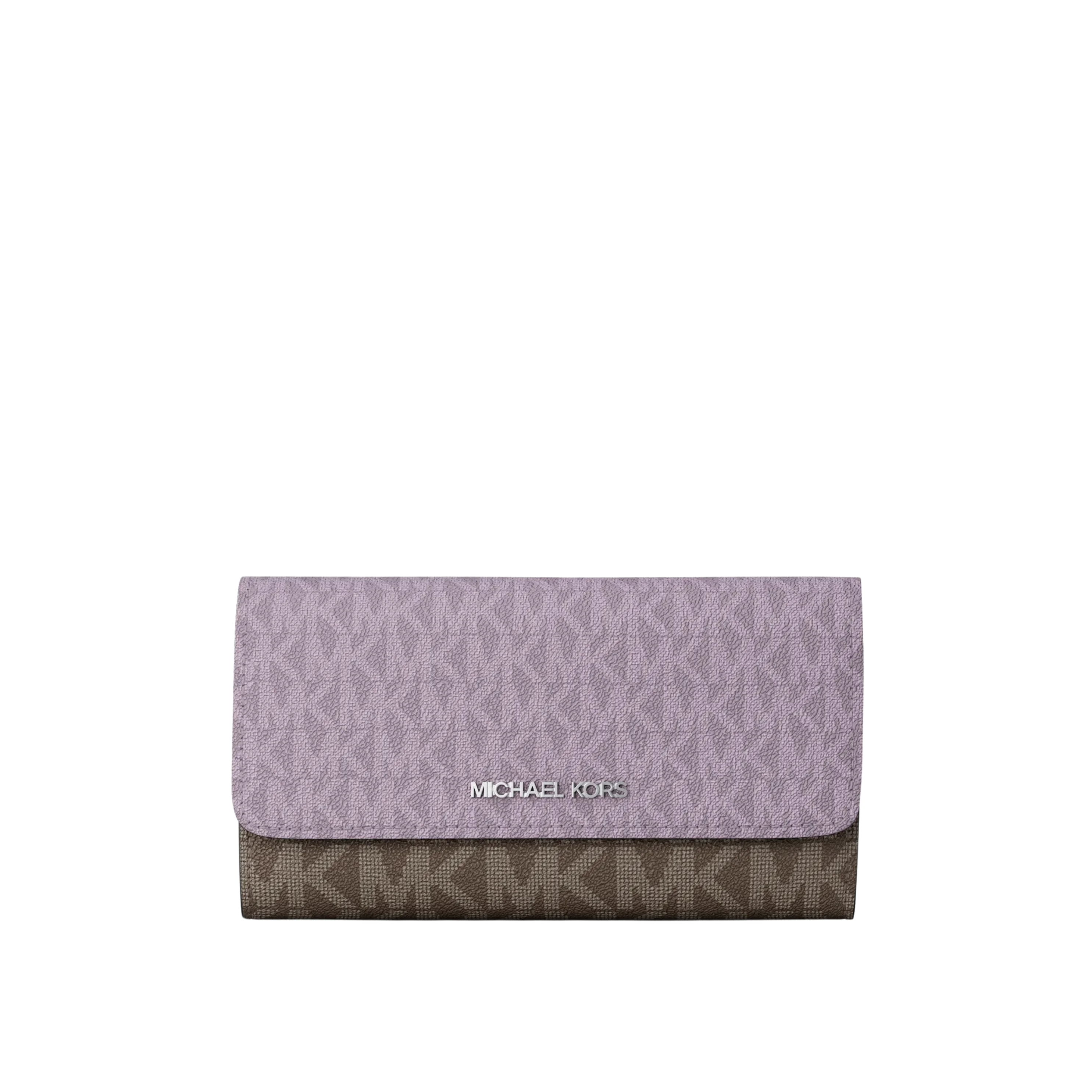 Michael Kors Women Jet Set Large Signature Logo Tri Fold Wallet - Lilac