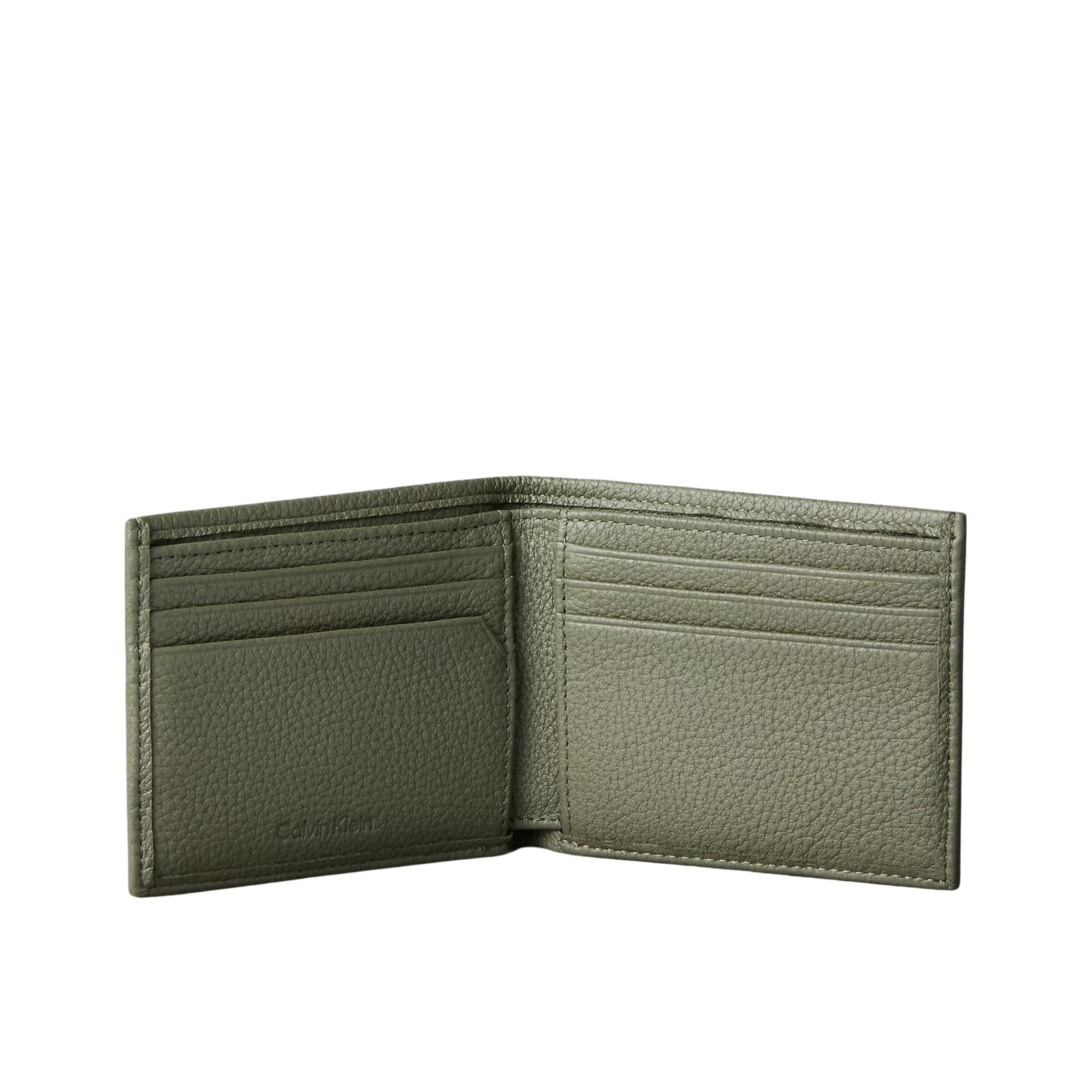 Calvin Klein Men Pebble Grain Leather Bifold Wallet - Deep Lichen Green