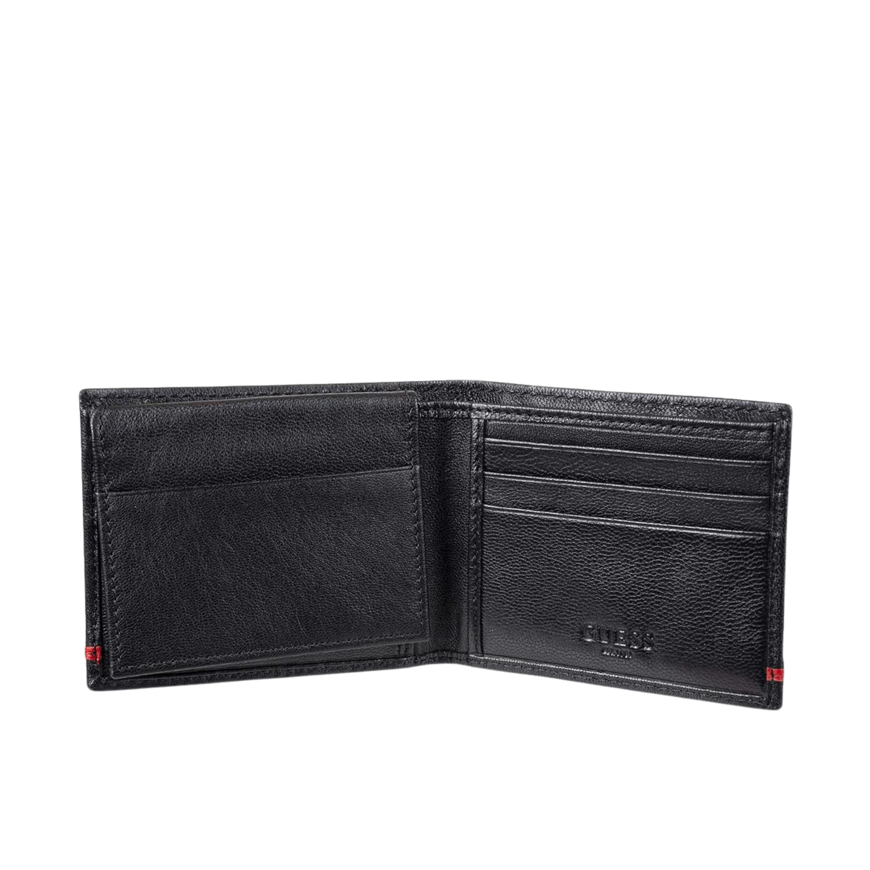 Guess Men RFID Safe Reeve Passcase Wallet - Black Red