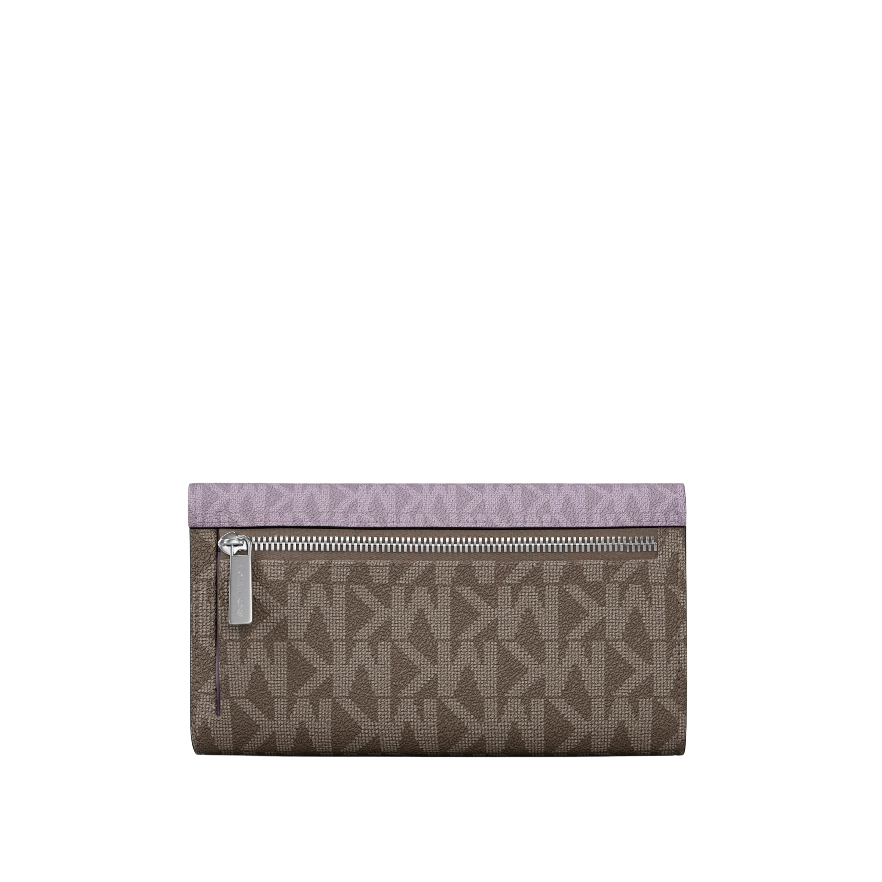 Michael Kors Women Jet Set Large Signature Logo Tri Fold Wallet - Lilac