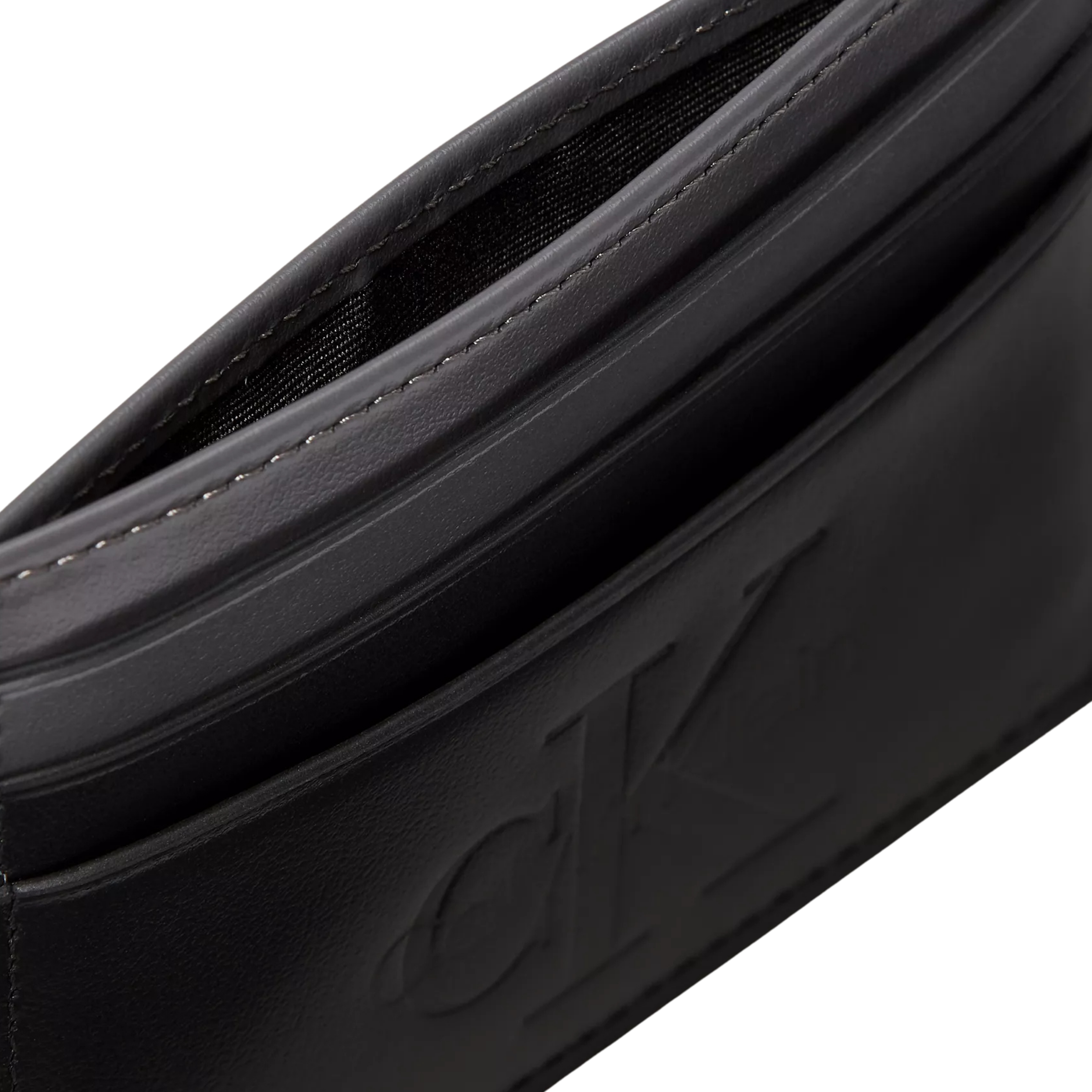 Calvin Klein Men Embossed Monologo Card Case - Black
