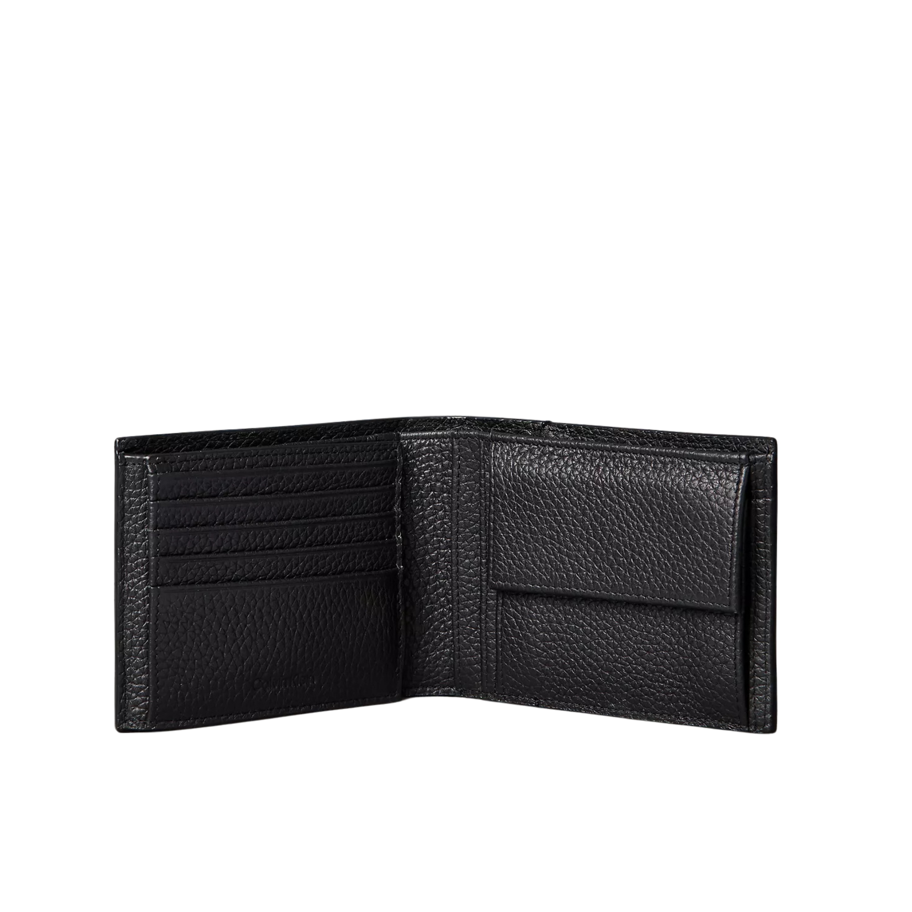 Calvin Klein Men Pebble Grain Leather Bifold Wallet with Coin Pouch - Deep Lichen Green