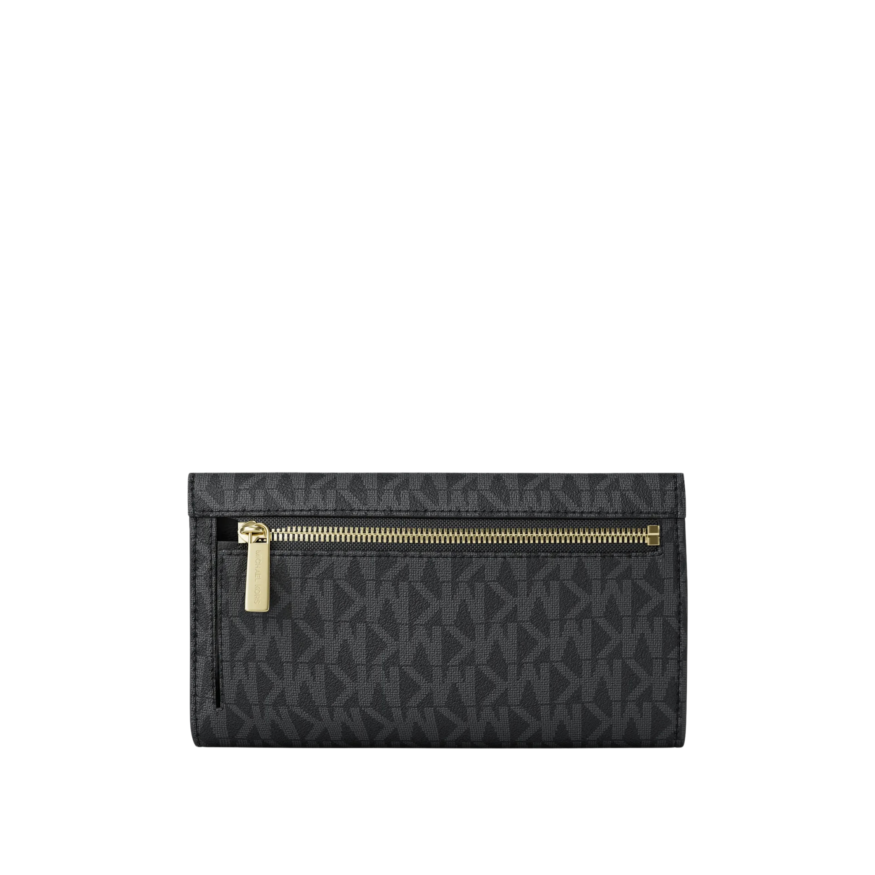 Michael Kors Women Jet Set Large Logo Trifold Wallet - Black