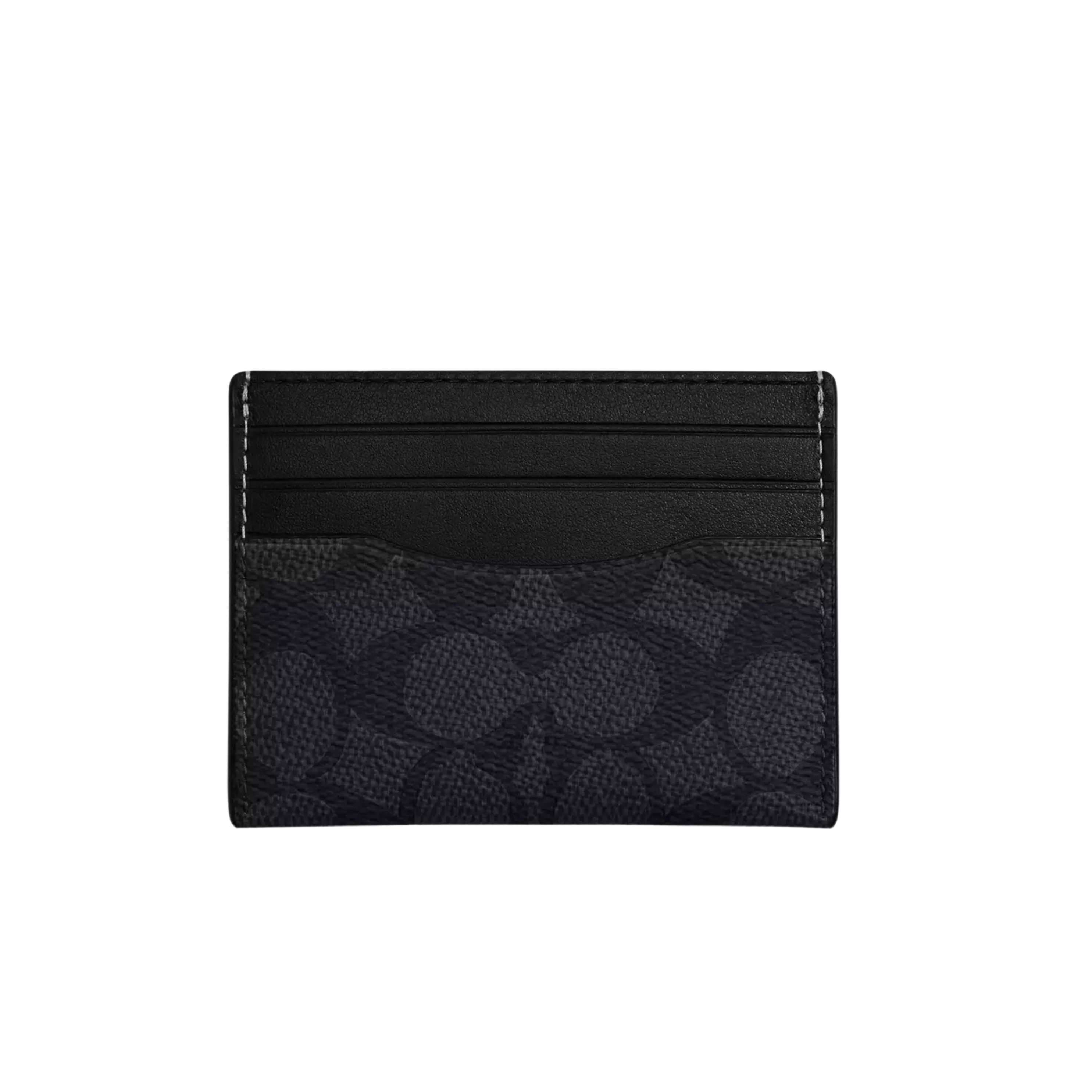 COACH Slim Id Card Case in Canvas - Charcoal Black