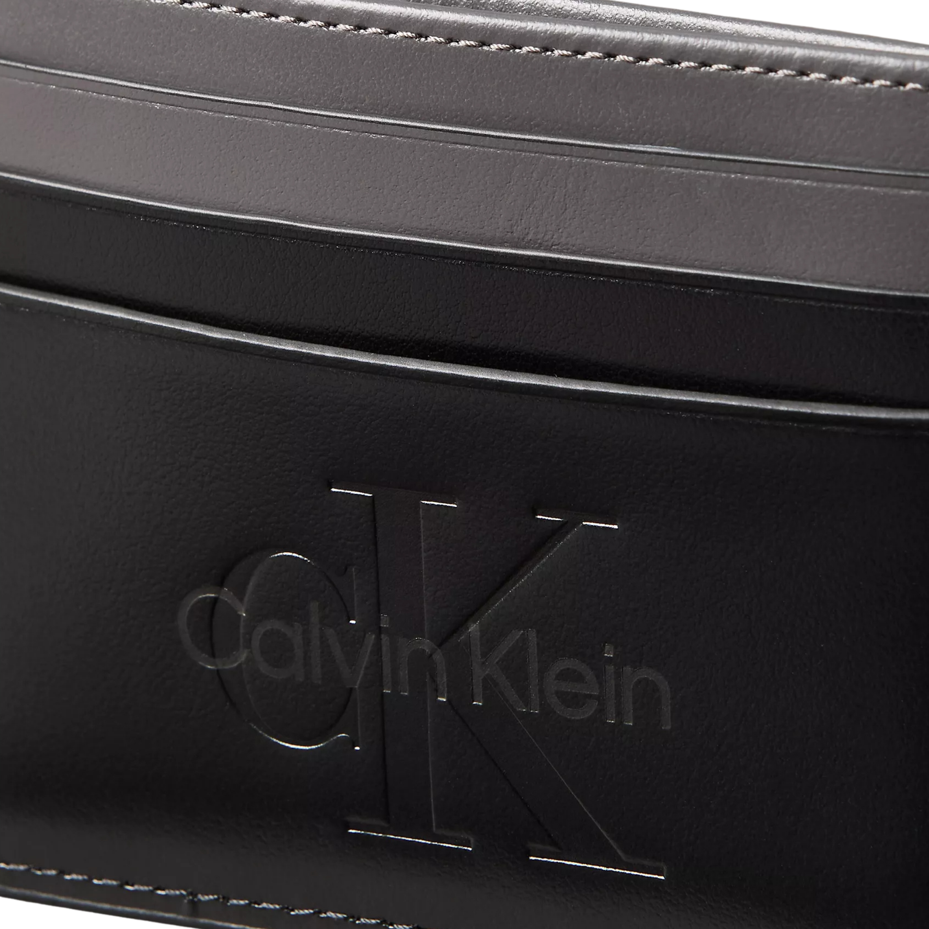 Calvin Klein Men Embossed Monologo Card Case - Black