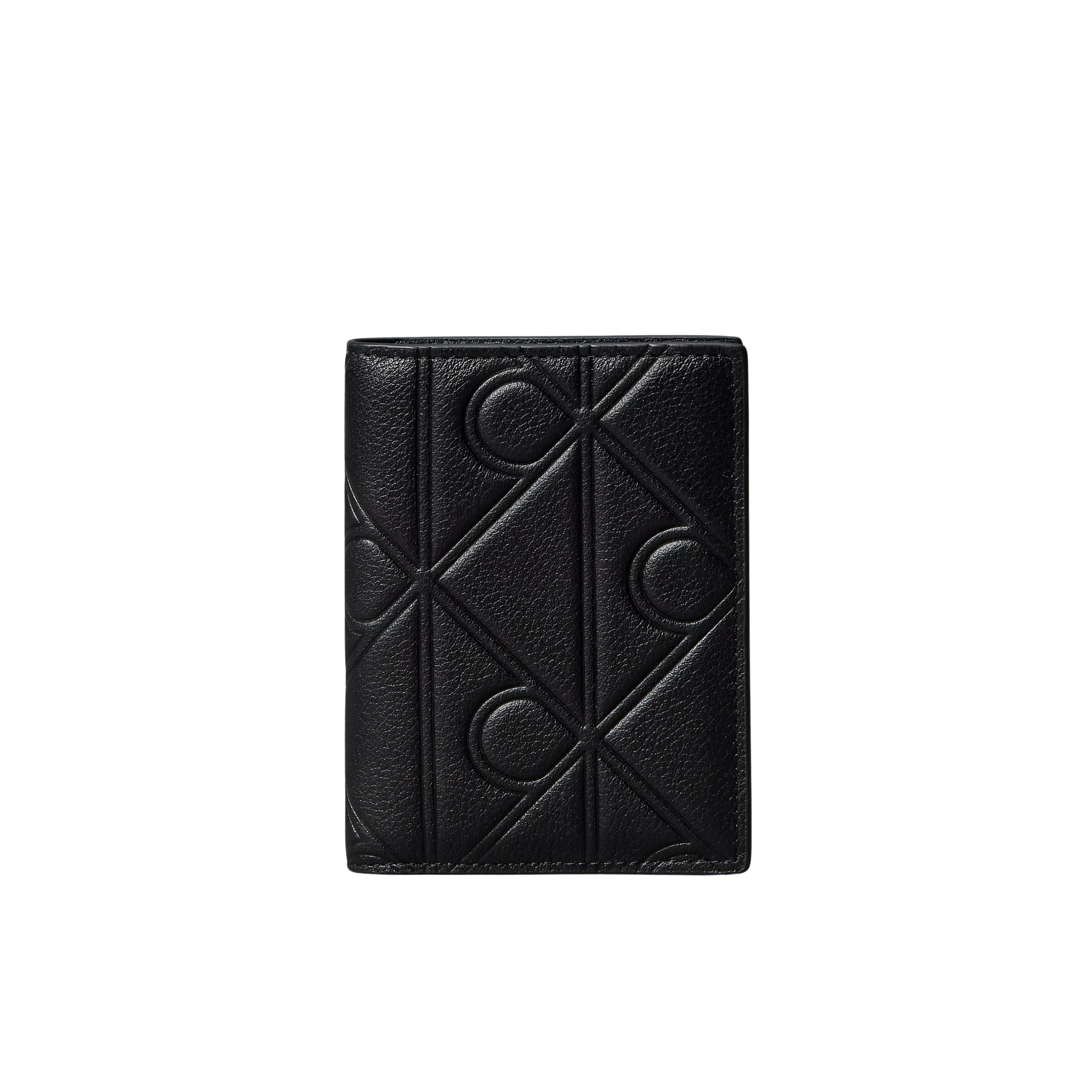 Calvin Klein Men Embossed Emblem Logo Slim Bifold Wallet - Black