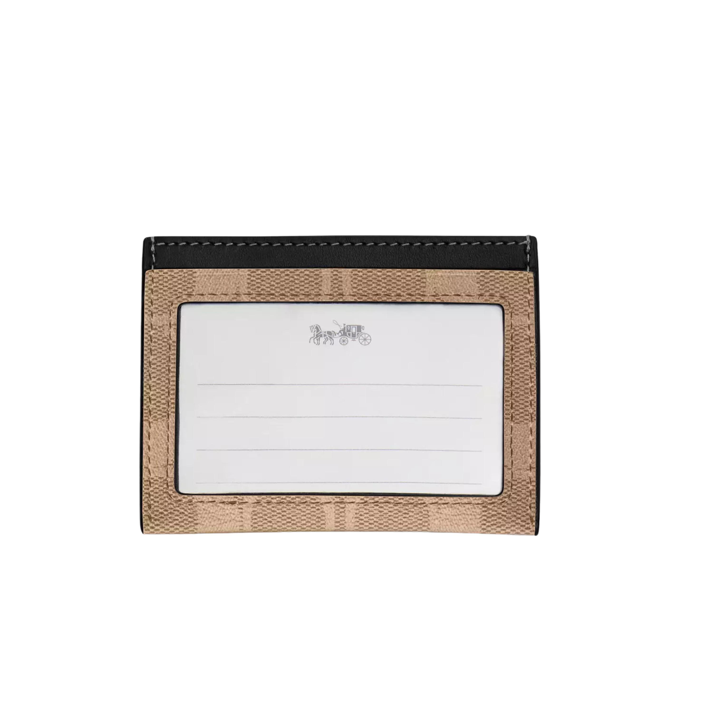 COACH Slim Id Card Case in Canvas - Gunmetal Tan
