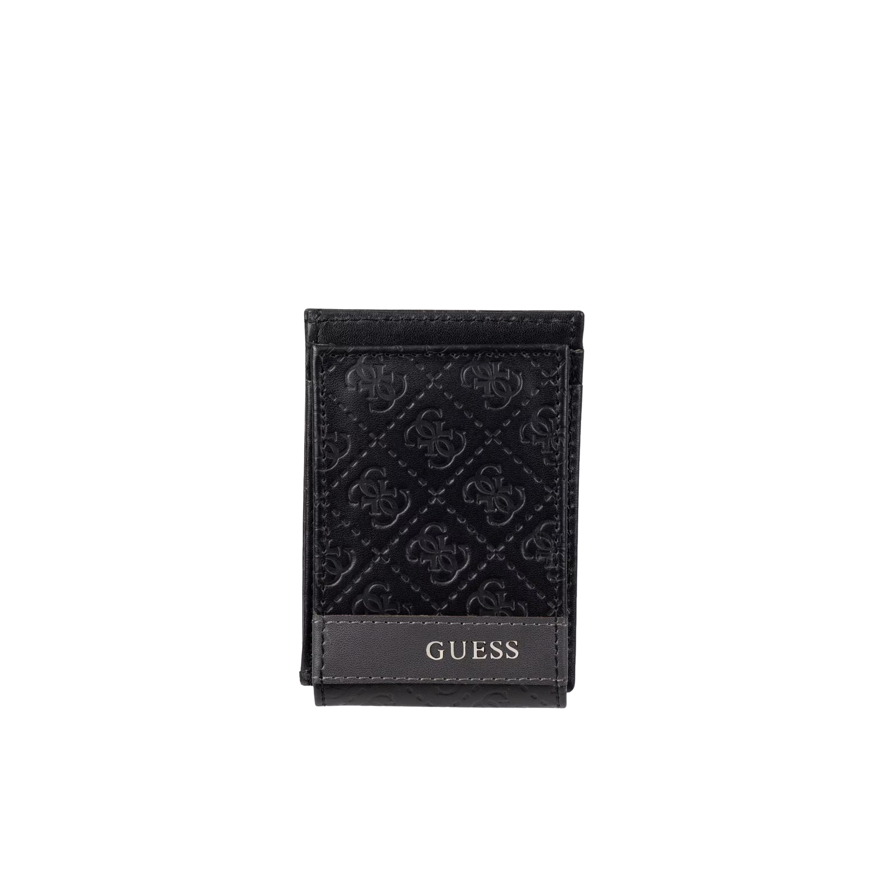 Guess Men Mesa Magnetic Fold Wallet - Black Grey