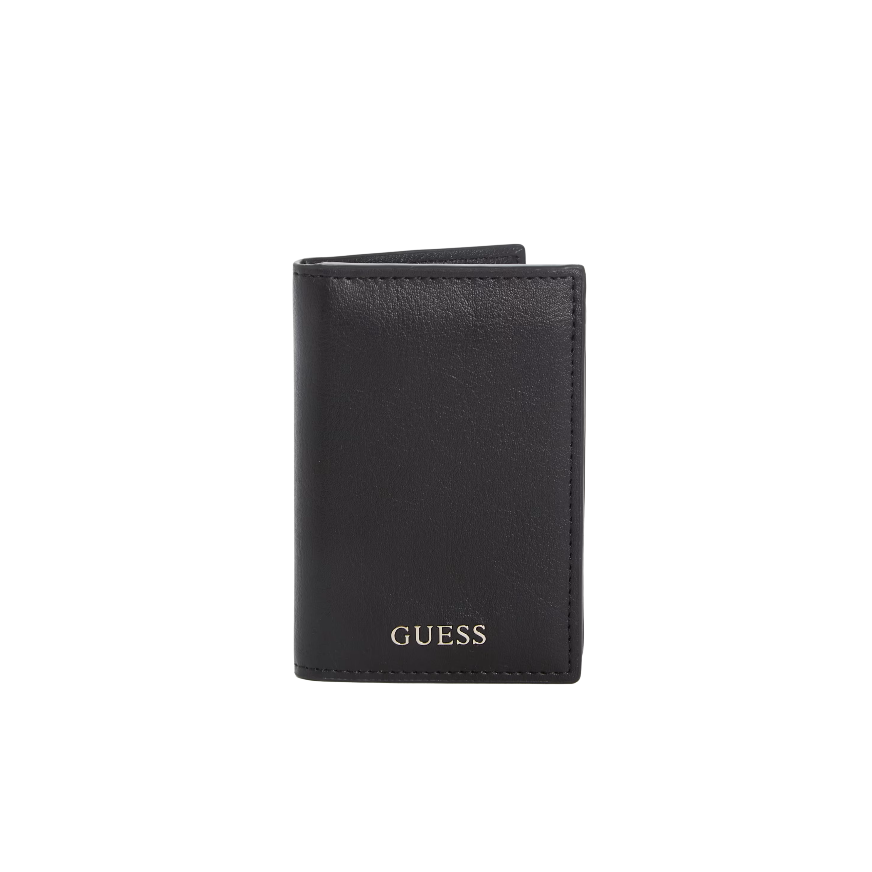 Guess Men Smooth Faux-Leather Bifold Wallet - Black