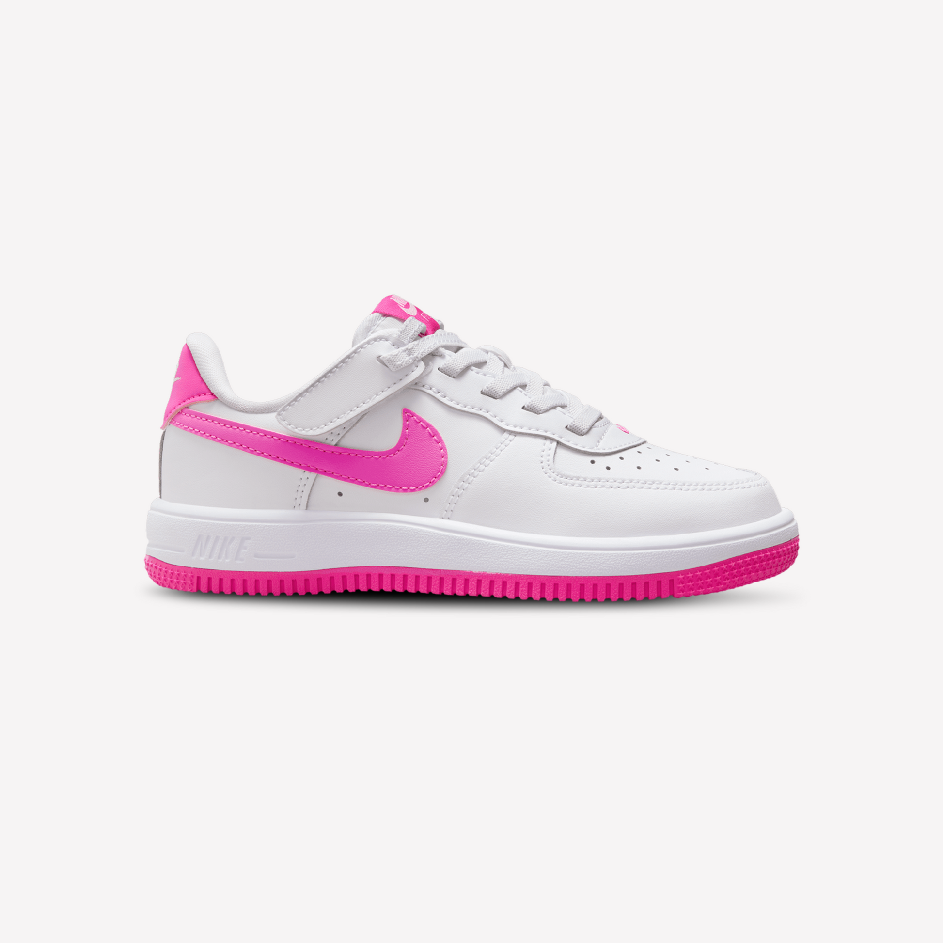 Nike Girls Kids Air Force 1 Low EasyOn White Laser Fuchsia