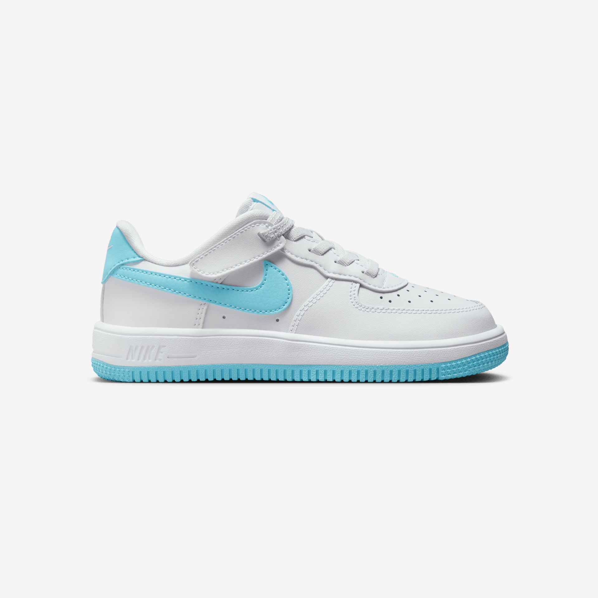 Nike Kids Air Force 1 Low EasyOn White Blue MR Shoes Accessories
